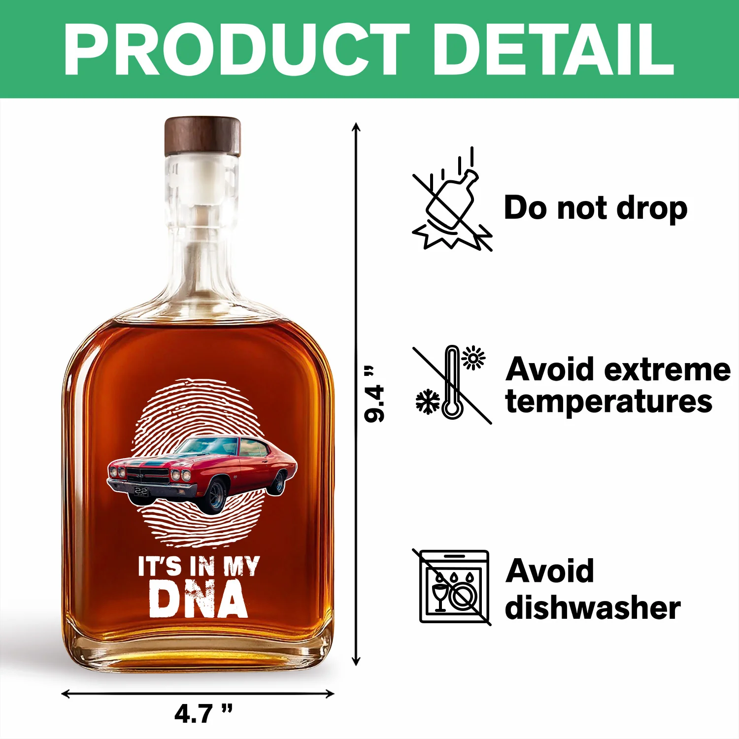 Custom Photo Car Is My DNA Whiskey Bottle HA75 897976 - Image 7