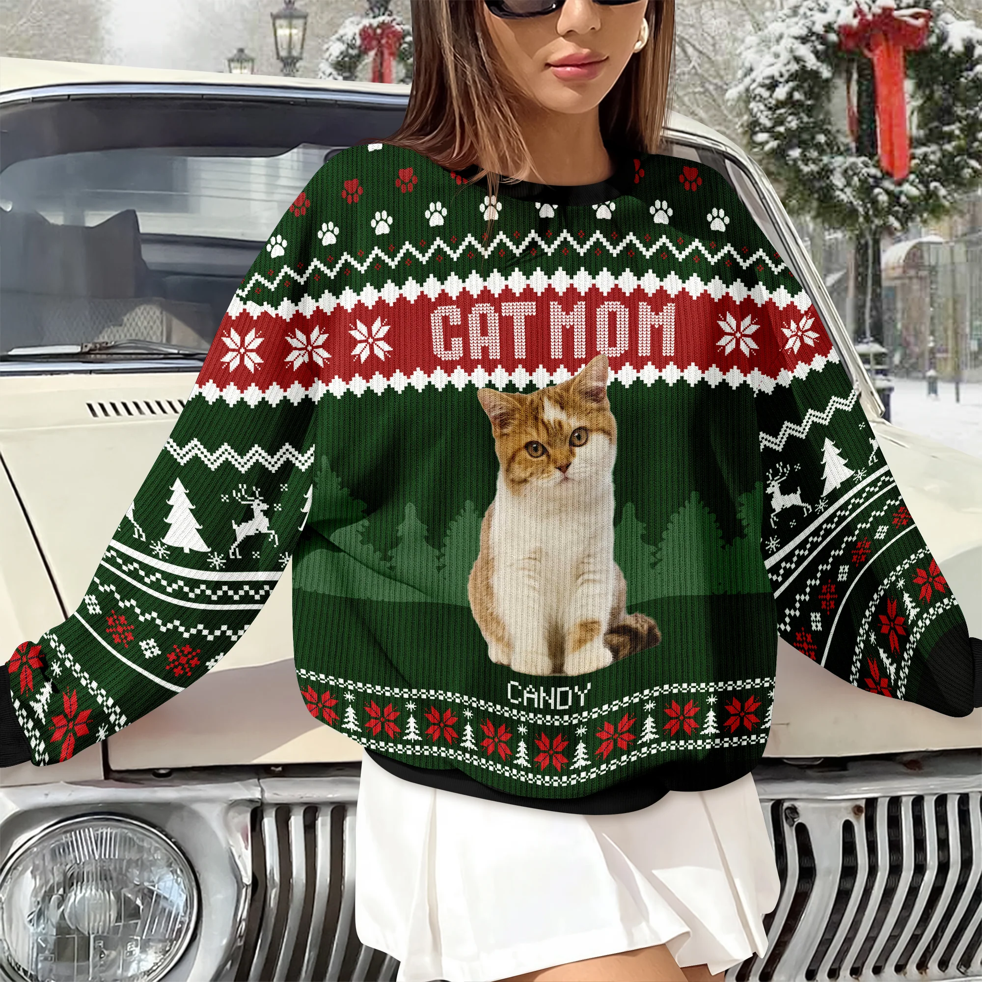 Custom Photo Cat Dad Cat Mom Ugly Sweater HA75 892896 - Image 4