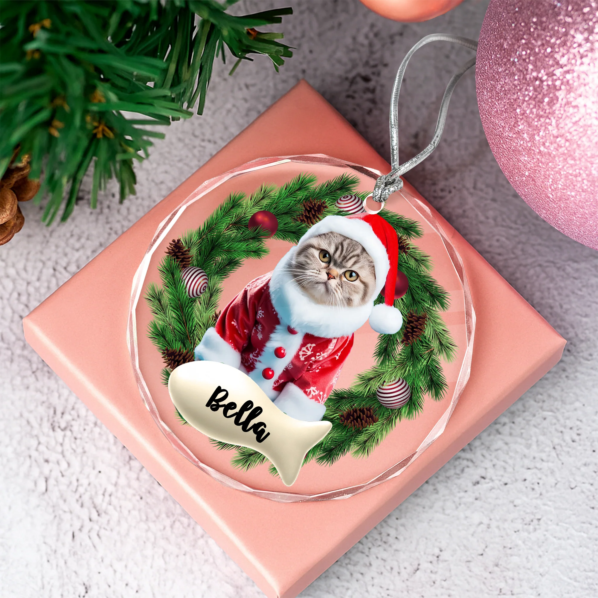 Custom Photo Cat Lovers - Personalized Glass Ornament CH07 899700 - Image 4