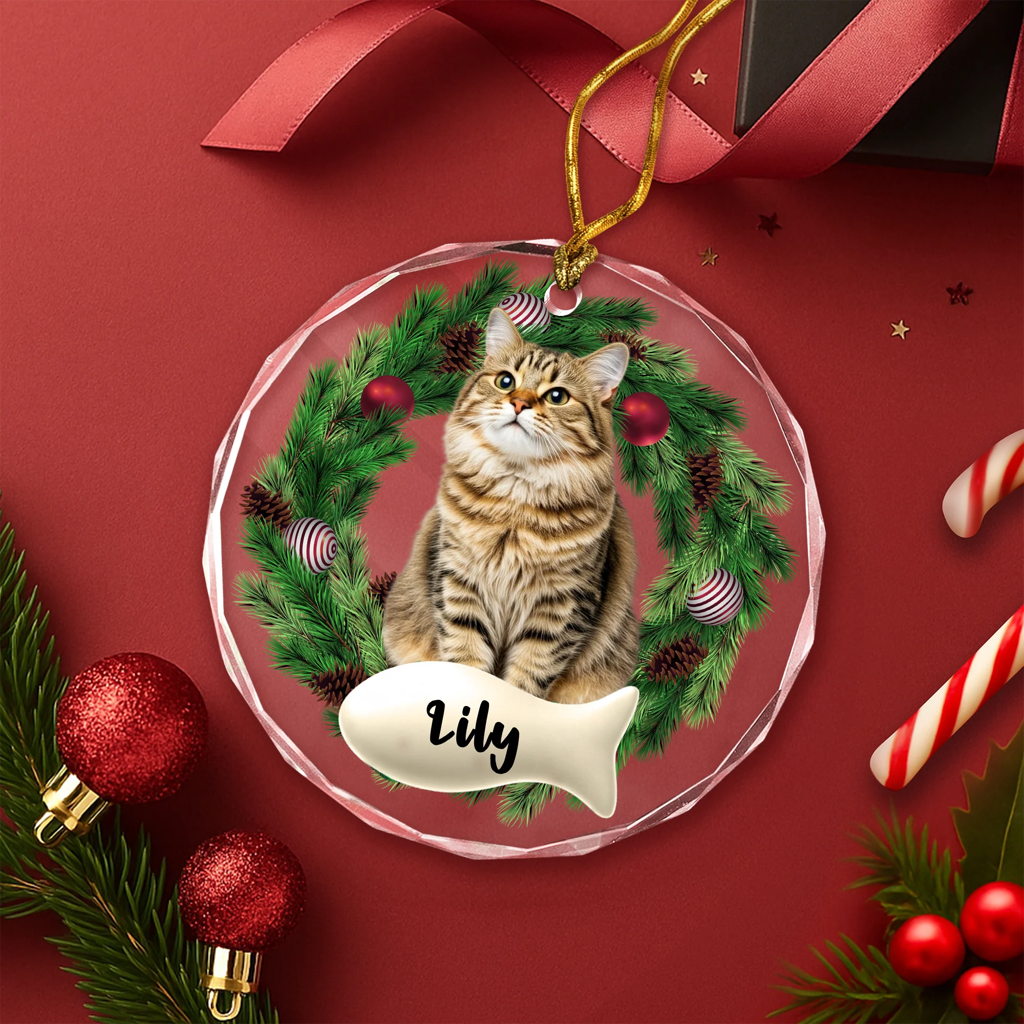 Custom Photo Cat Lovers - Personalized Glass Ornament CH07 899700 - Image 5