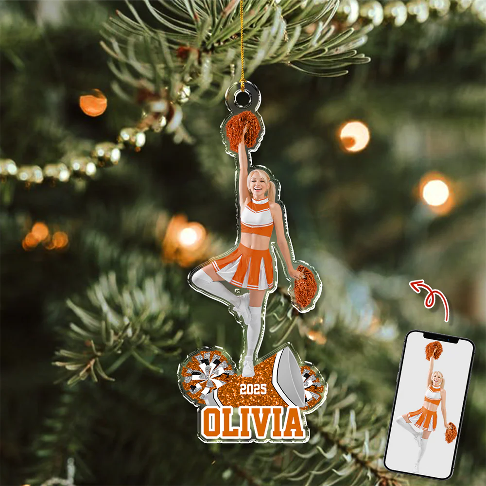 Custom Photo Cheerleading Team Christmas Gift Acrylic Ornament HA75 897344 - Image 4