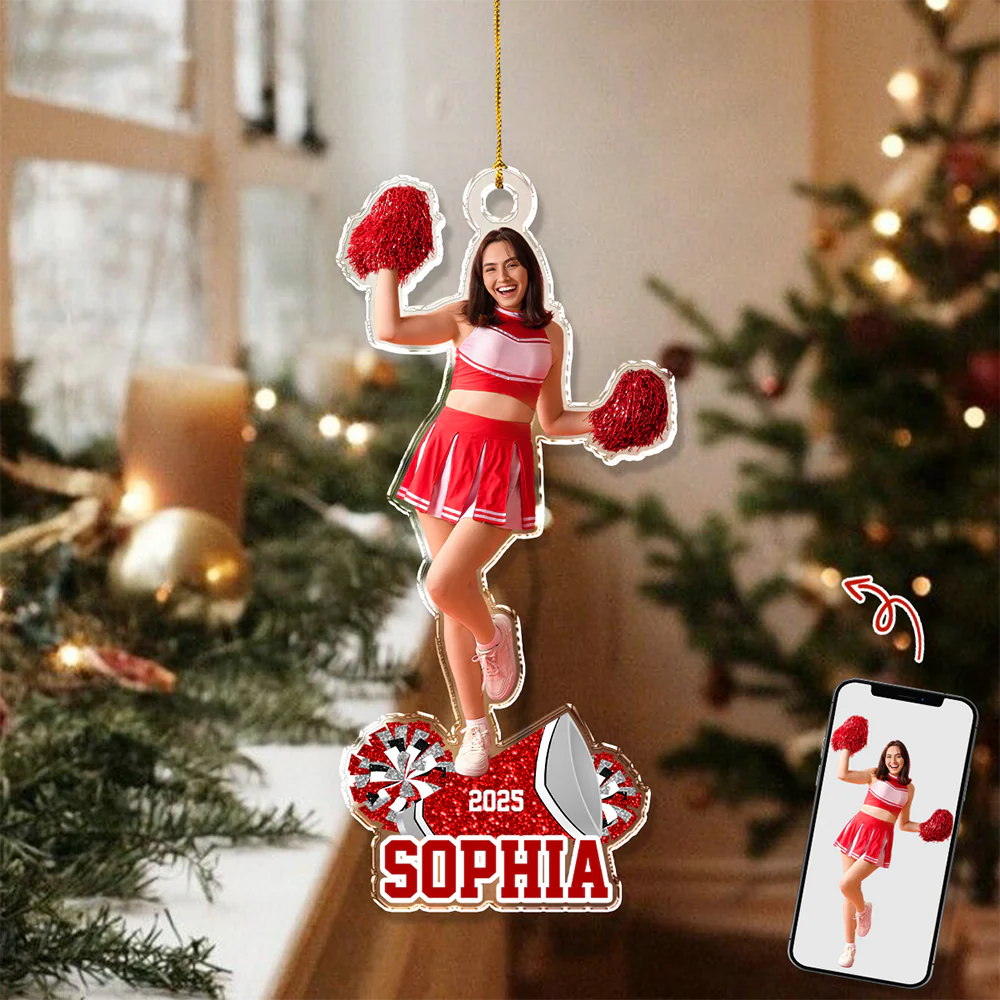 Custom Photo Cheerleading Team Christmas Gift Acrylic Ornament HA75 897344 - Image 5