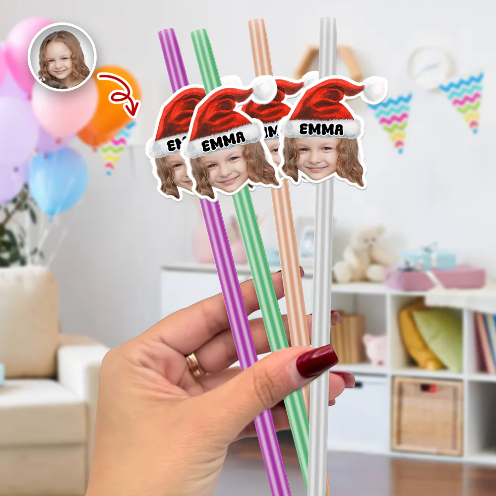 Custom Photo Christmas Party Colorful Straws LM32 895535 - Image 2
