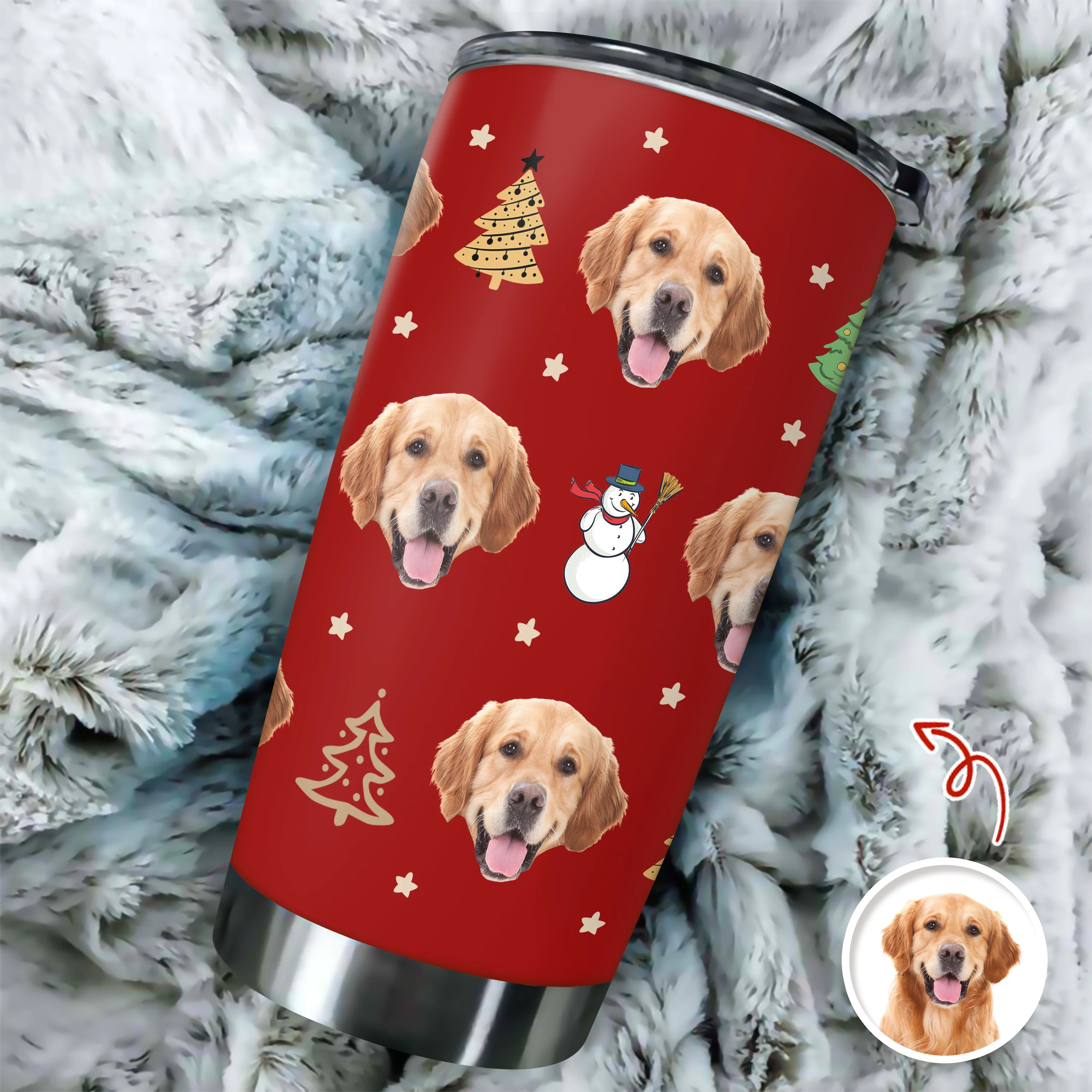 Custom Photo Christmas - Personalized Fat Tumbler Gift for Dog Cat Lovers TH10 894425 - Image 2
