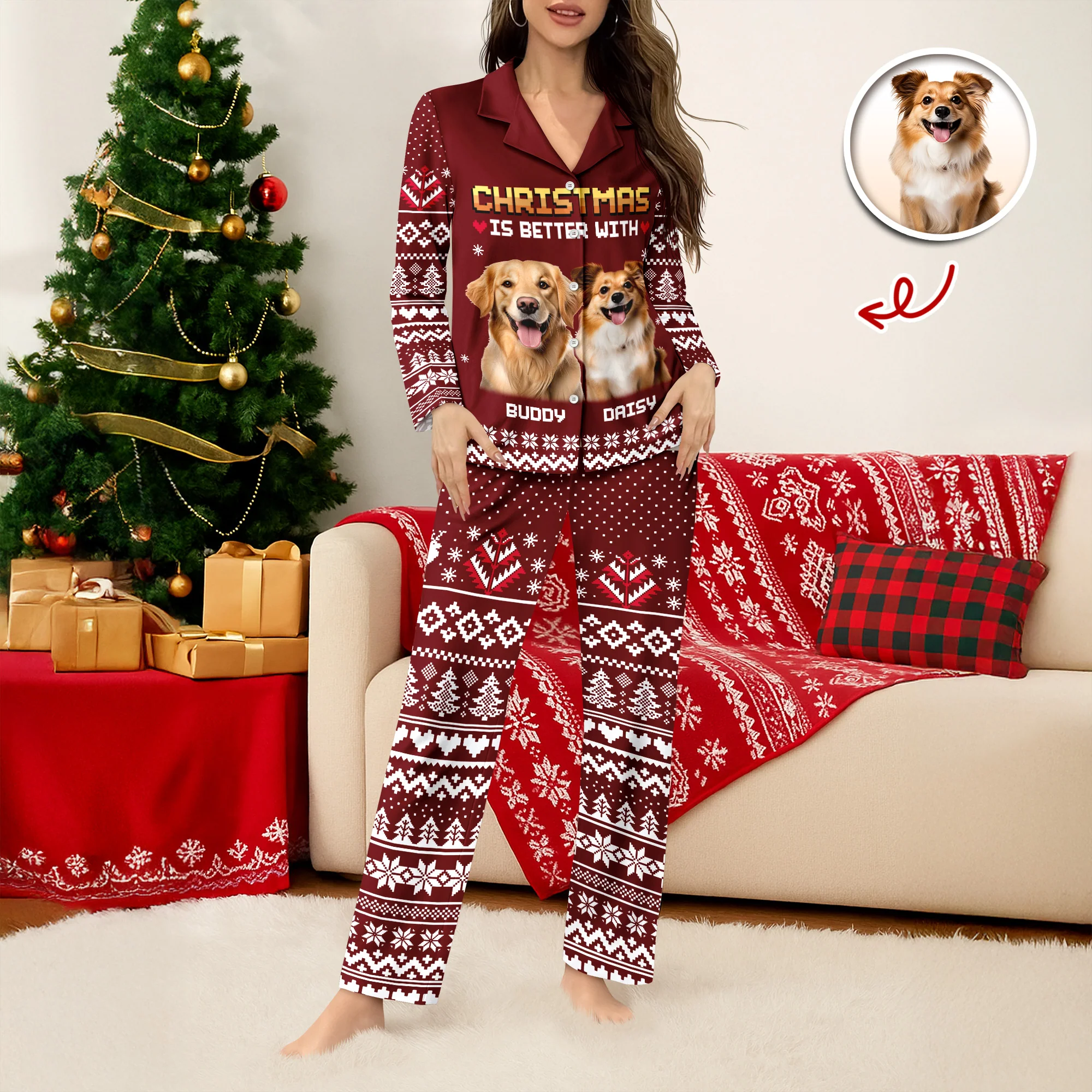 Custom Photo Christmas Is Better Pajamas For Dog Cat Lovers TH10 896107 - Image 2