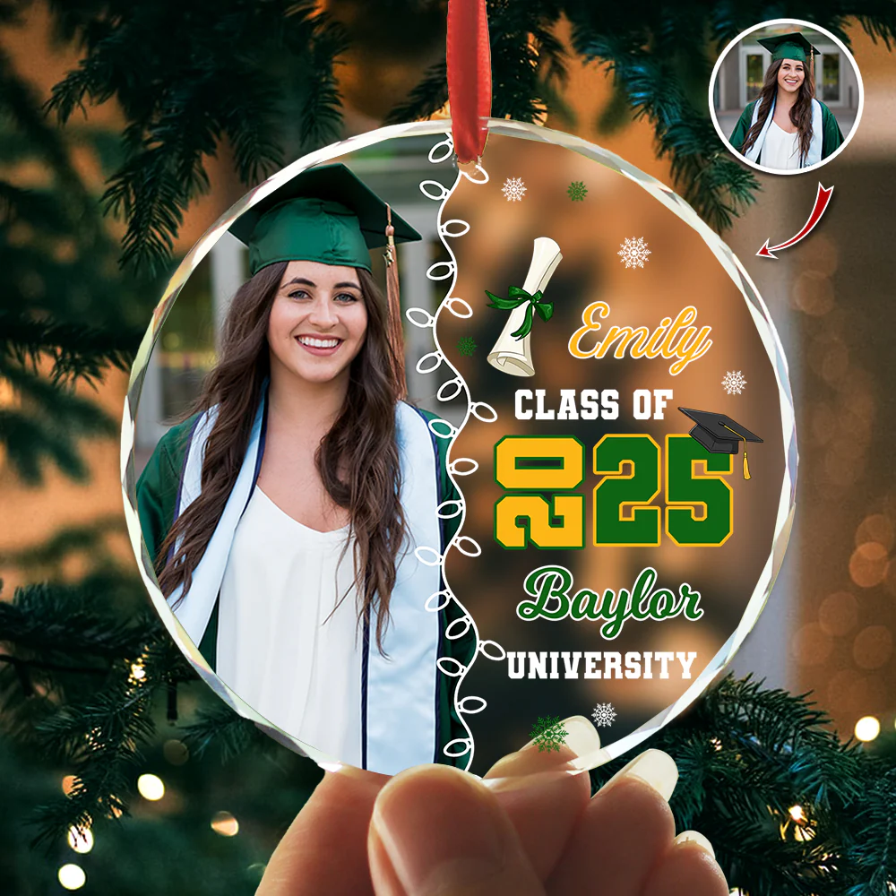 Custom Photo Class Of 2026 Glass Ornament Gift For Graduation LM32 897317 - Image 8