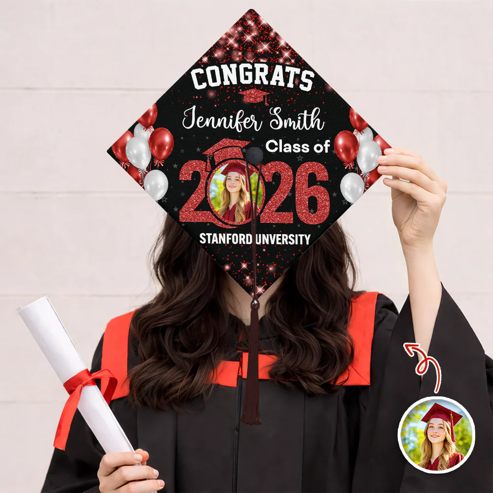 Custom Photo Class Of 2026 Personalized Graduation Cap Topper HA75 920822 - Image 2