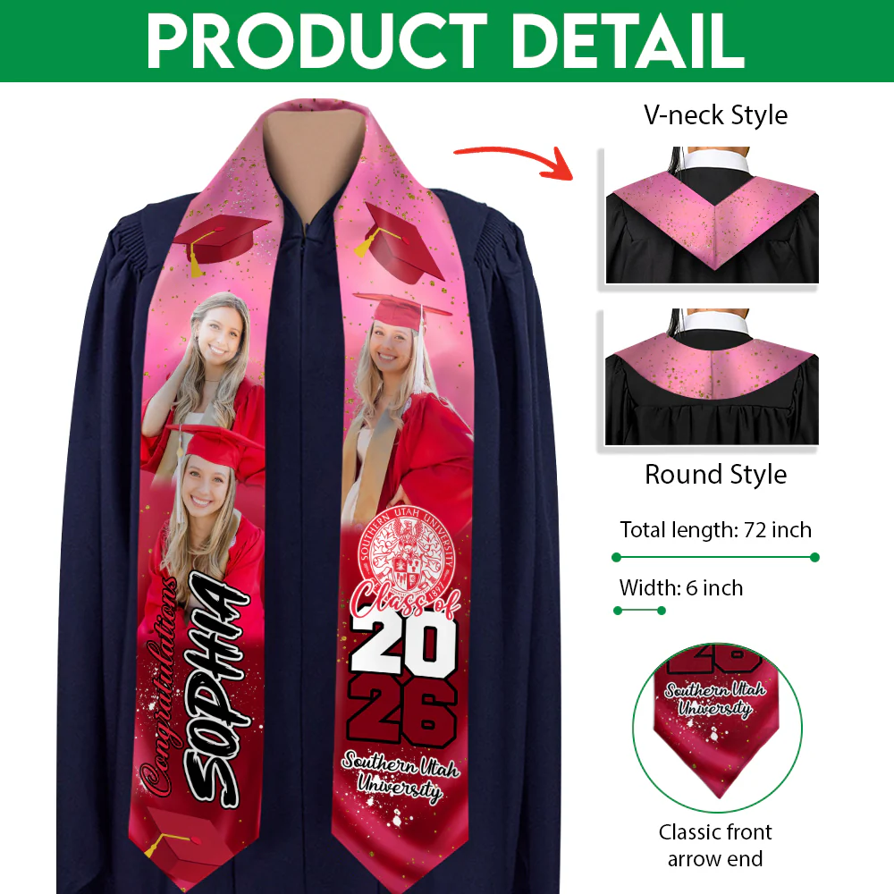 Custom Photo Class Of 2026 Personalized Graduation Stoles HA75 898888 - Image 7