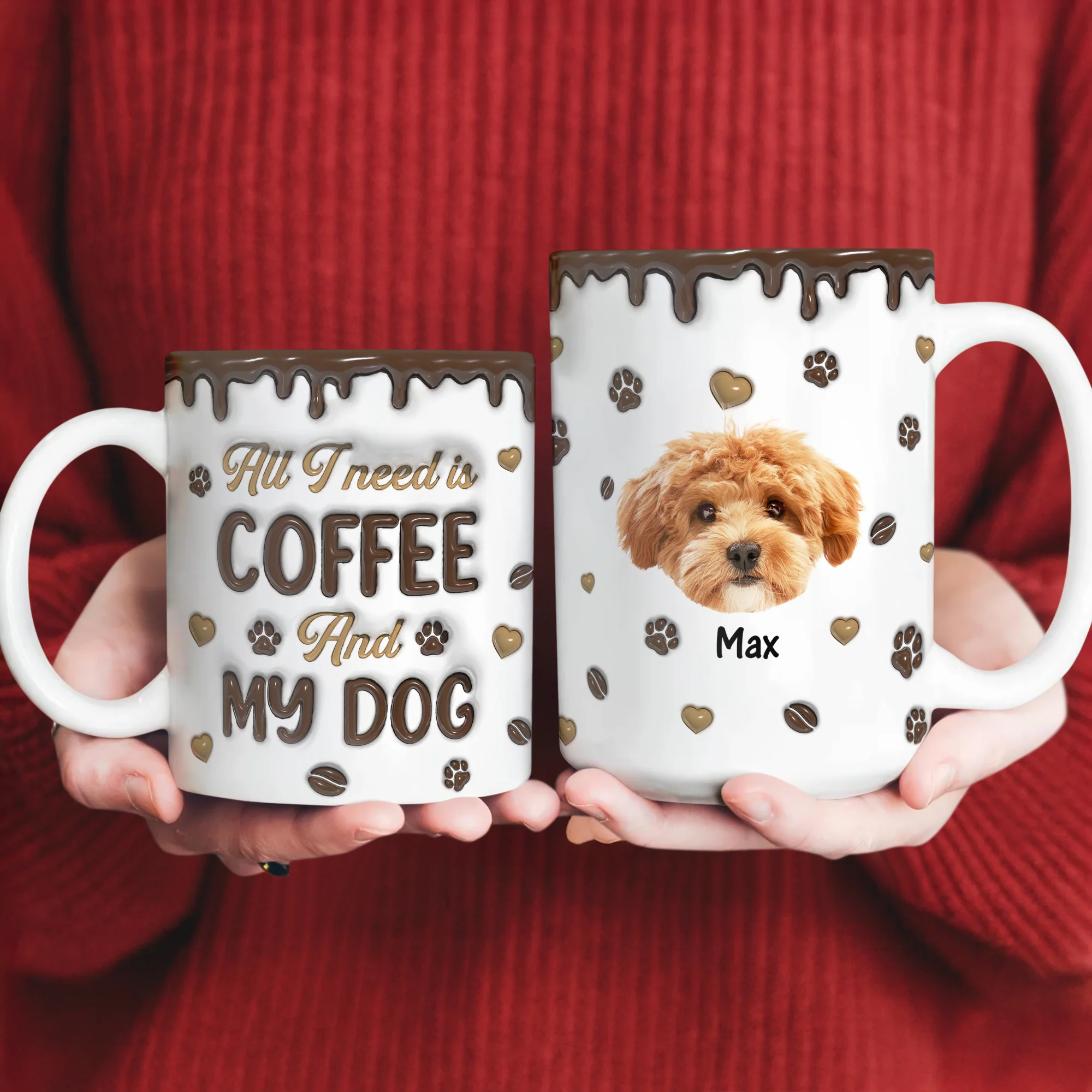 Custom Photo Coffee And Dog - Personalized 3D Inflated Effect Mug LM32 895129 - Image 14