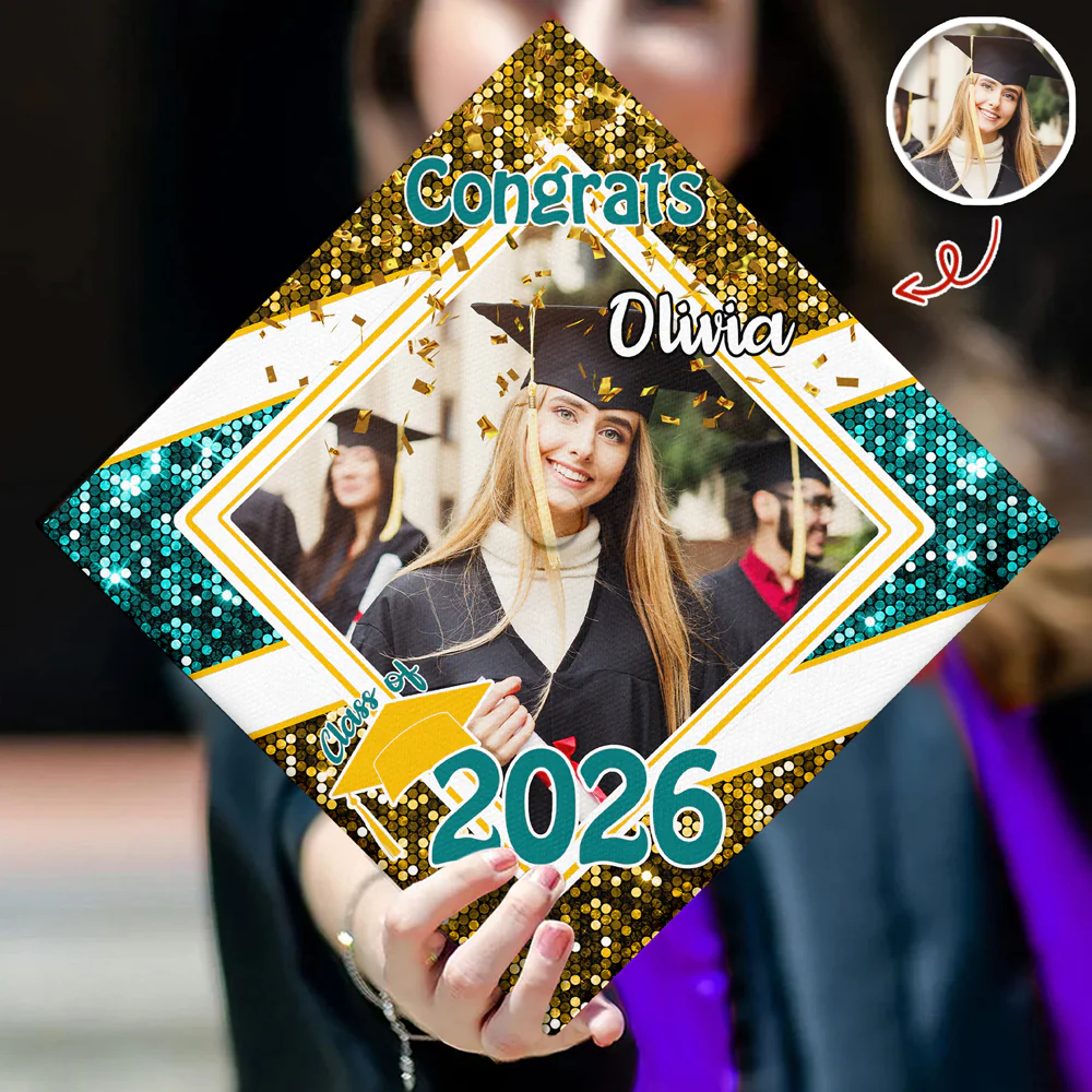 Custom Photo Congrats 2026 Graduation Cap Topper HO82 901638 - Image 2