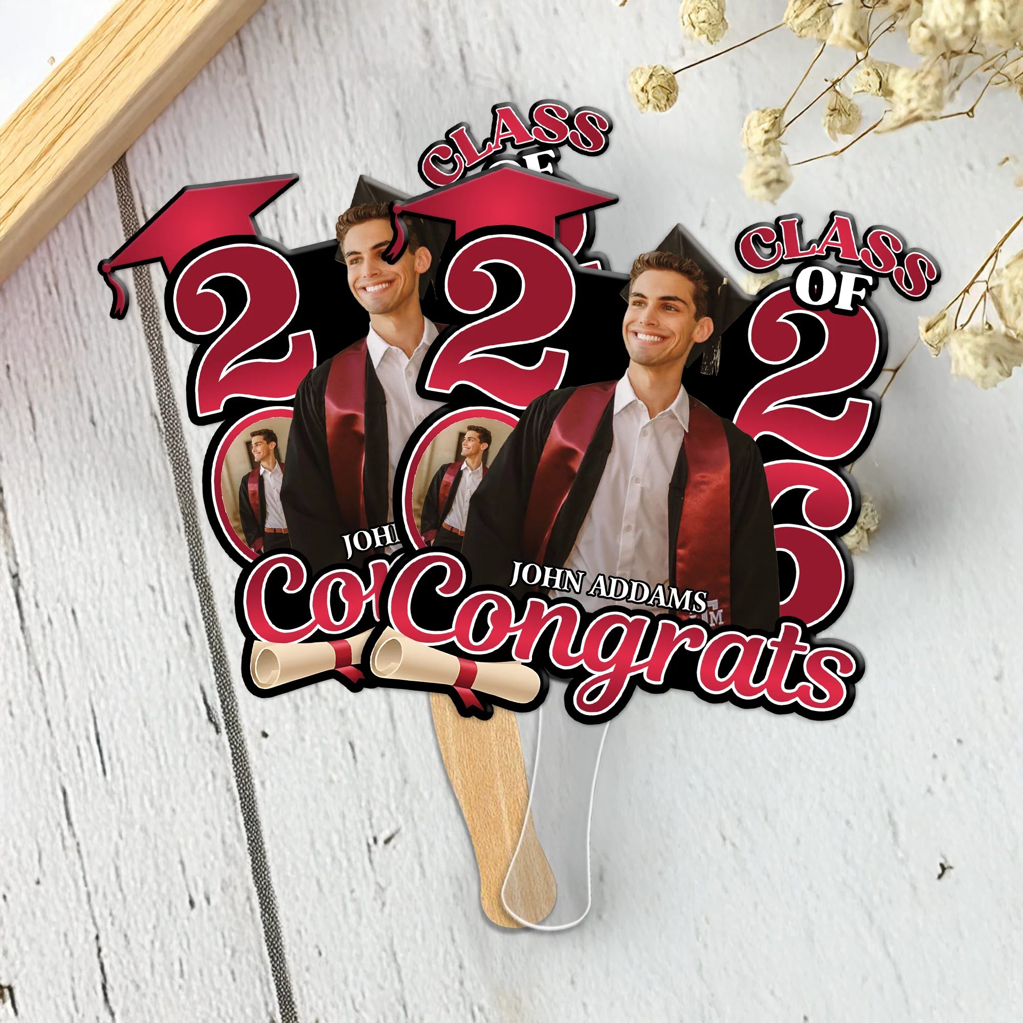 Custom Photo Congrats Class Of 2026 Face Fan HA75 920836 - Image 3