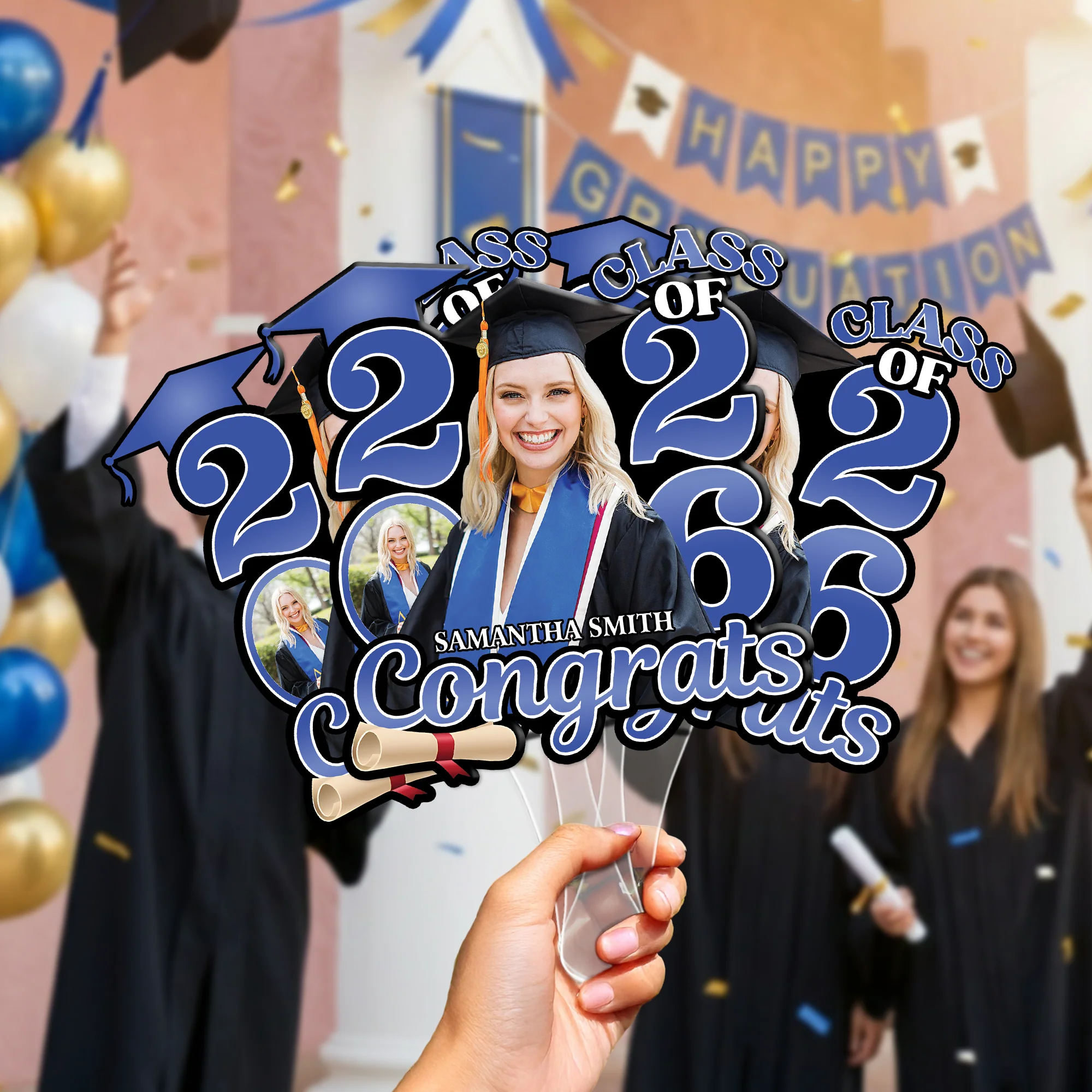 Custom Photo Congrats Class Of 2026 Face Fan HA75 920836 - Image 4