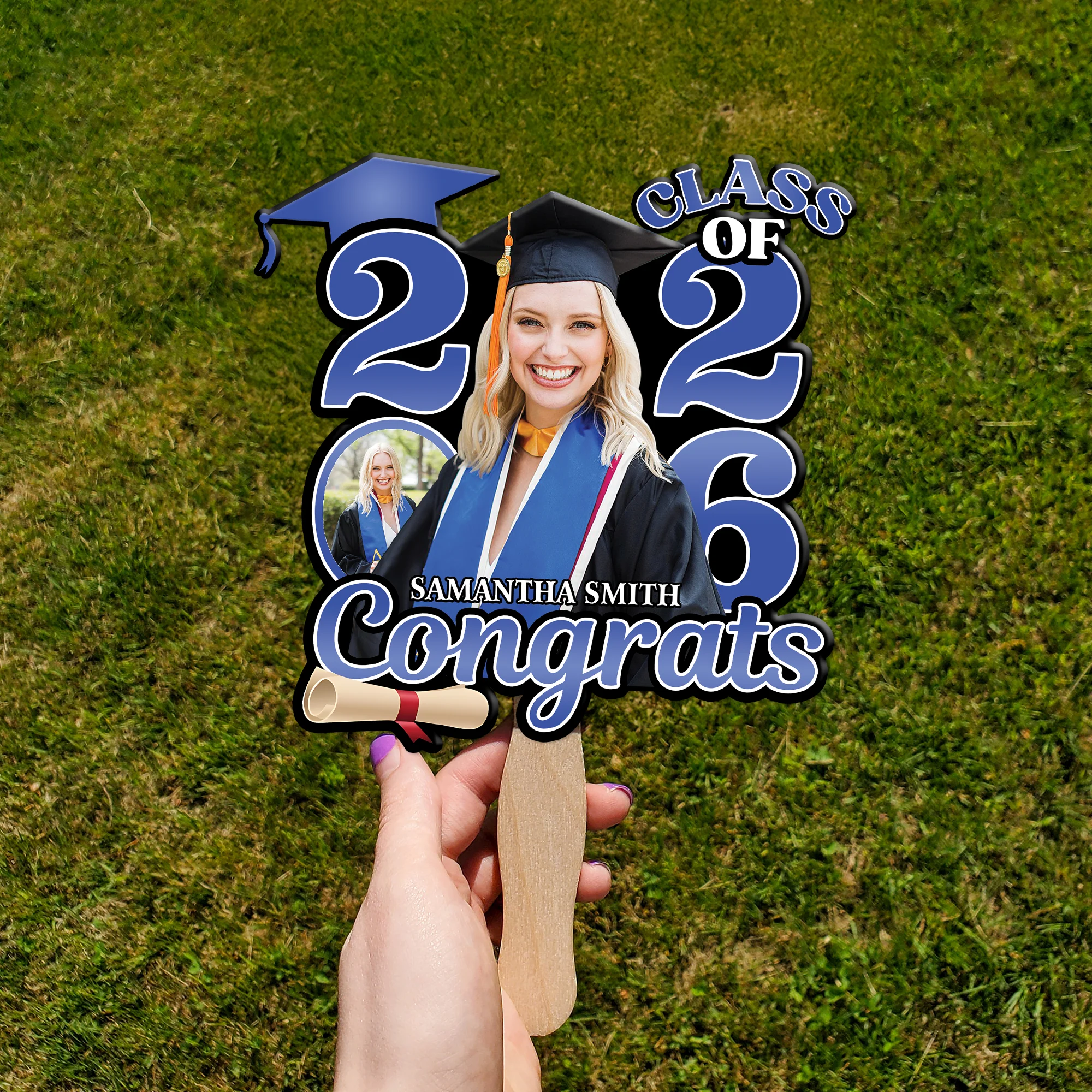 Custom Photo Congrats Class Of 2026 Face Fan HA75 920836 - Image 6