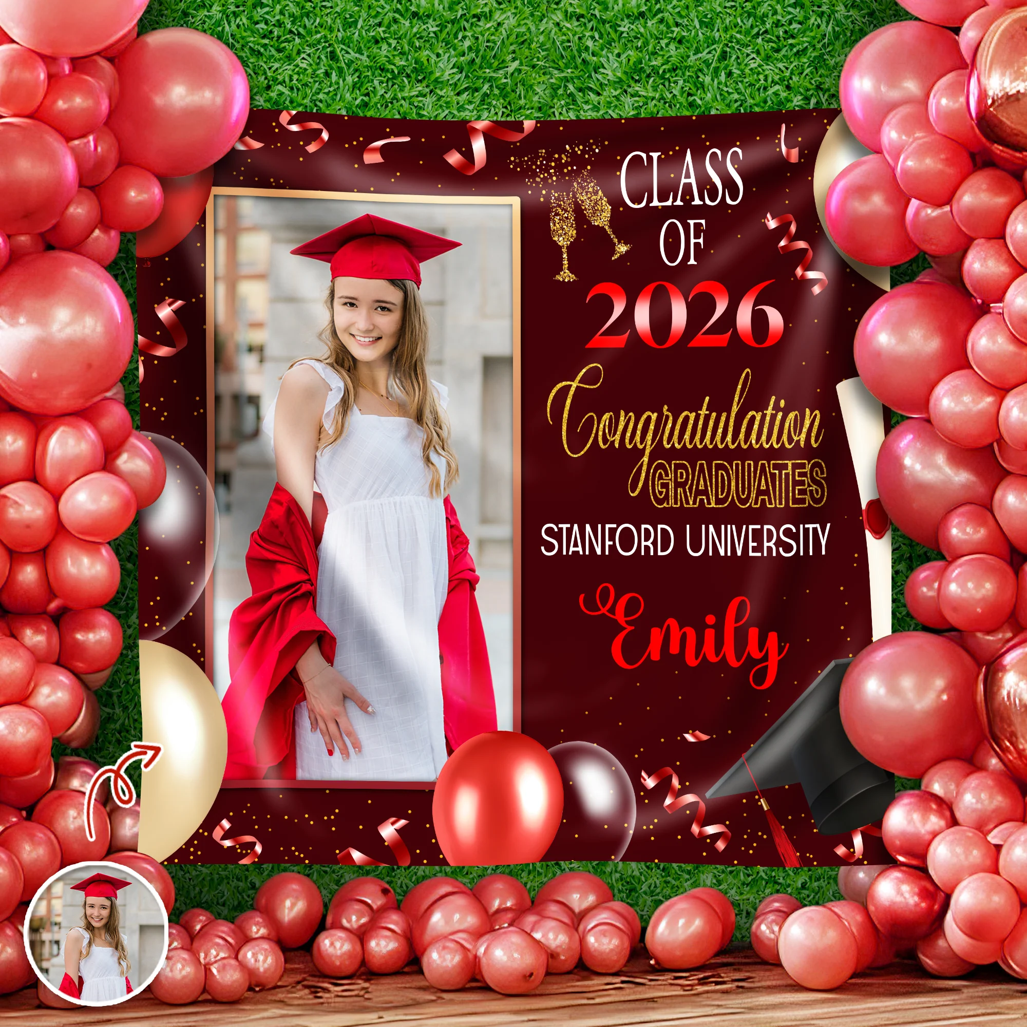 Custom Photo Congratulation Graduates Class of 2026 Backdrop TH10 898555 - Image 5