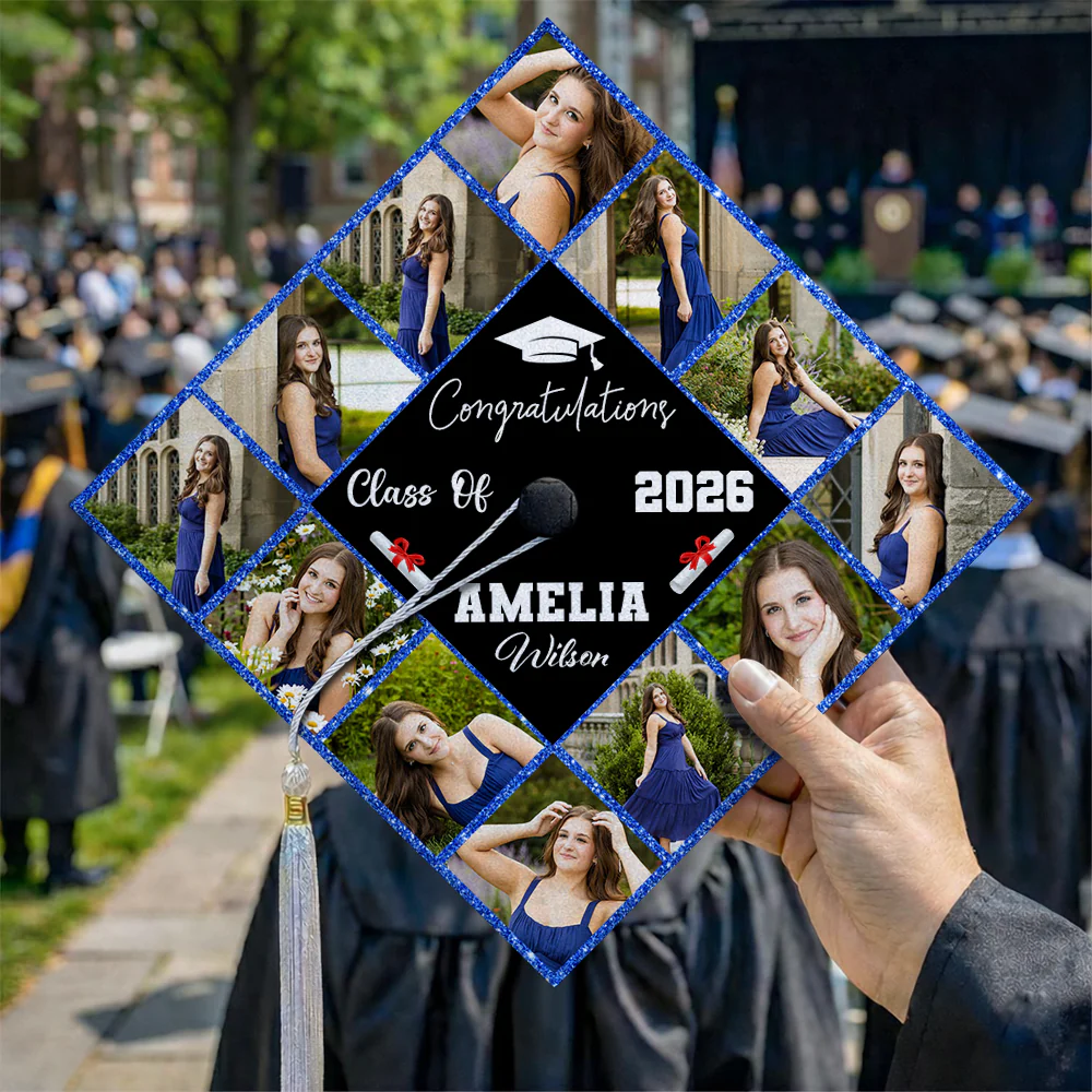 Custom Photo Congratulations Class Of 2026 Graduation Cap Topper HA75 920818 - Image 2