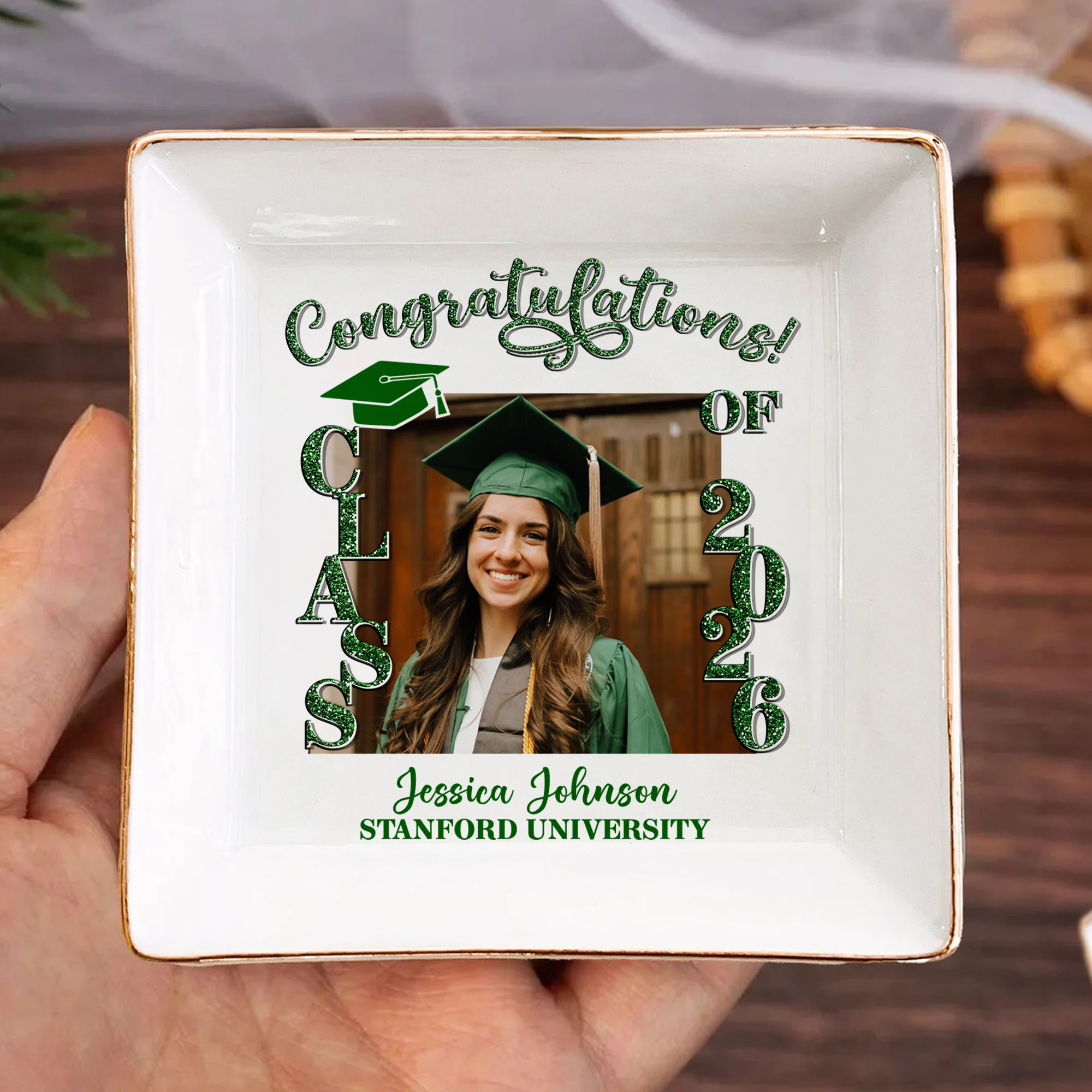 Custom Photo Congratulations Graduation 2026 Jewery Dish For Grad Party Decorations HO82 901732 - Image 2