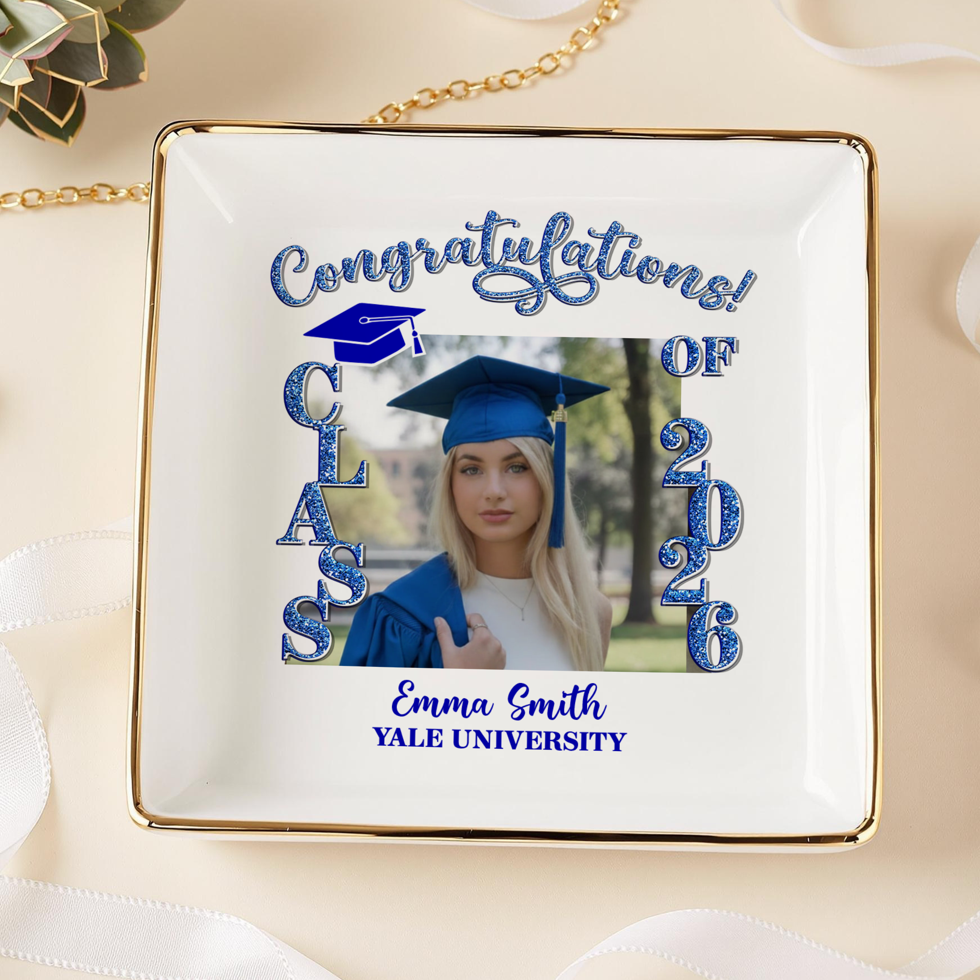 Custom Photo Congratulations Graduation 2026 Jewery Dish For Grad Party Decorations HO82 901732 - Image 3