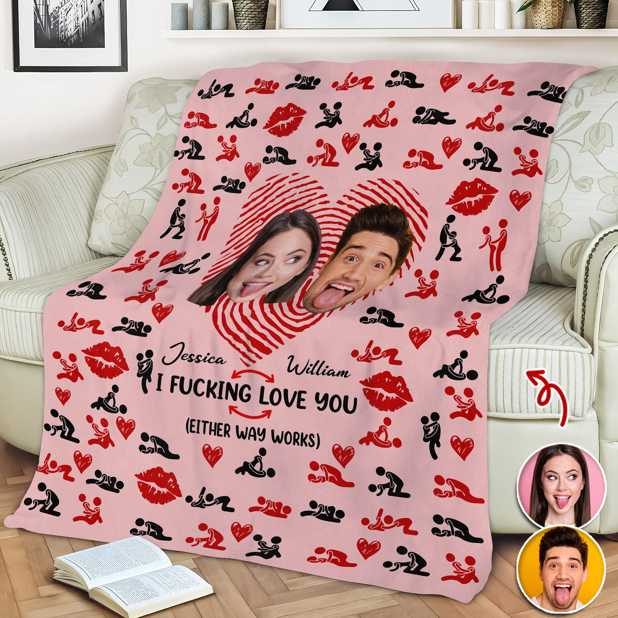 Custom Photo Couple Blanket Gift For Valentine's Day HA75 920010 - Image 2