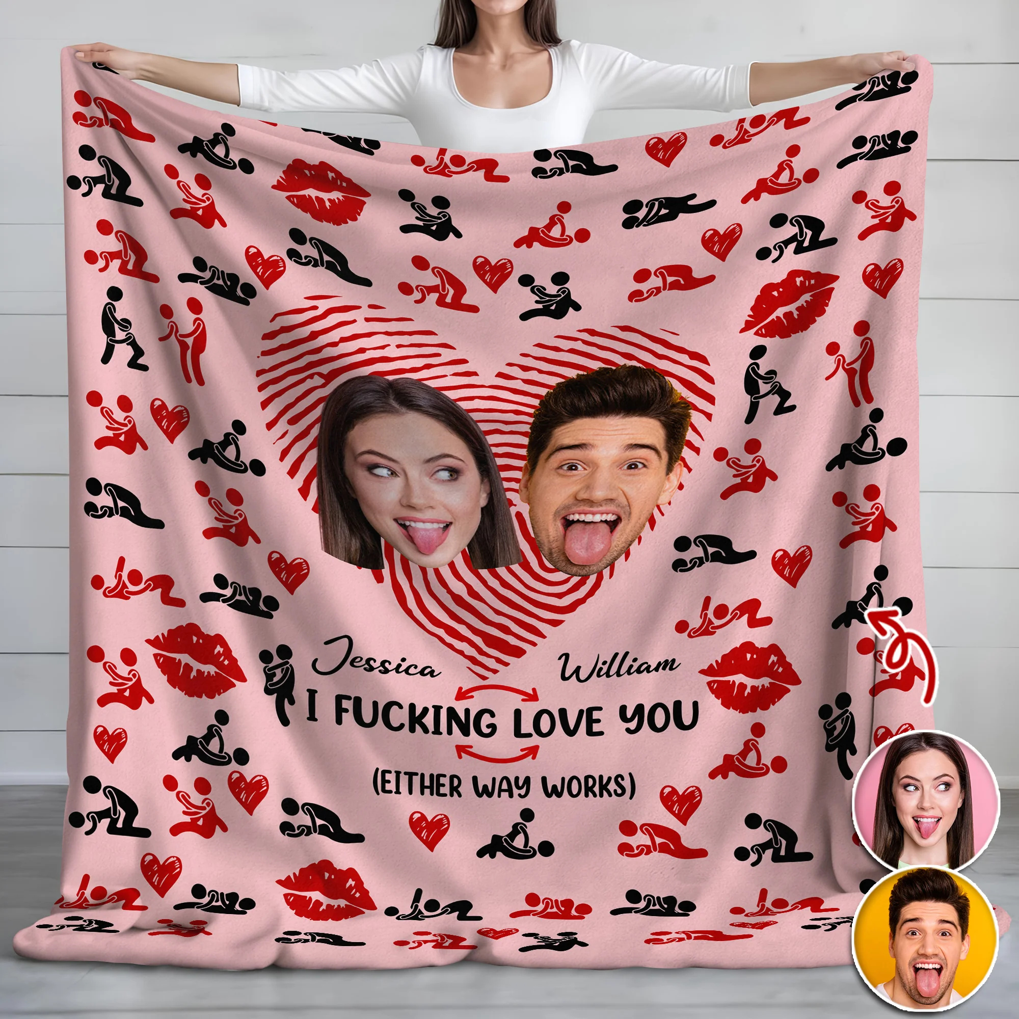 Custom Photo Couple Blanket Gift For Valentine's Day HA75 920010 - Image 3