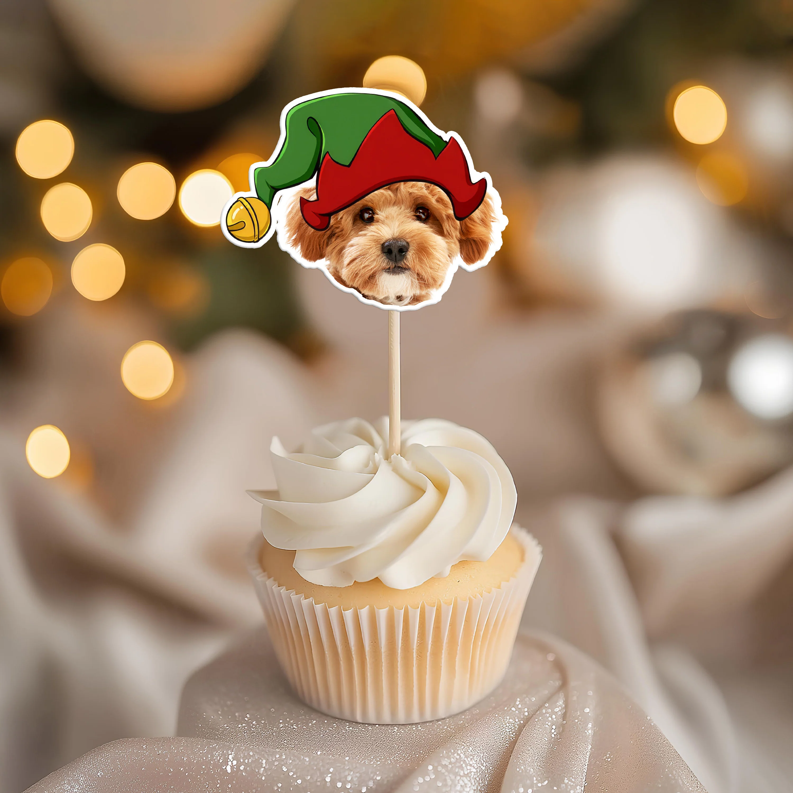 Custom Photo Cute Dog Cupcake Topper Christmas Gift For Dog Lovers TH10 894753 - Image 5