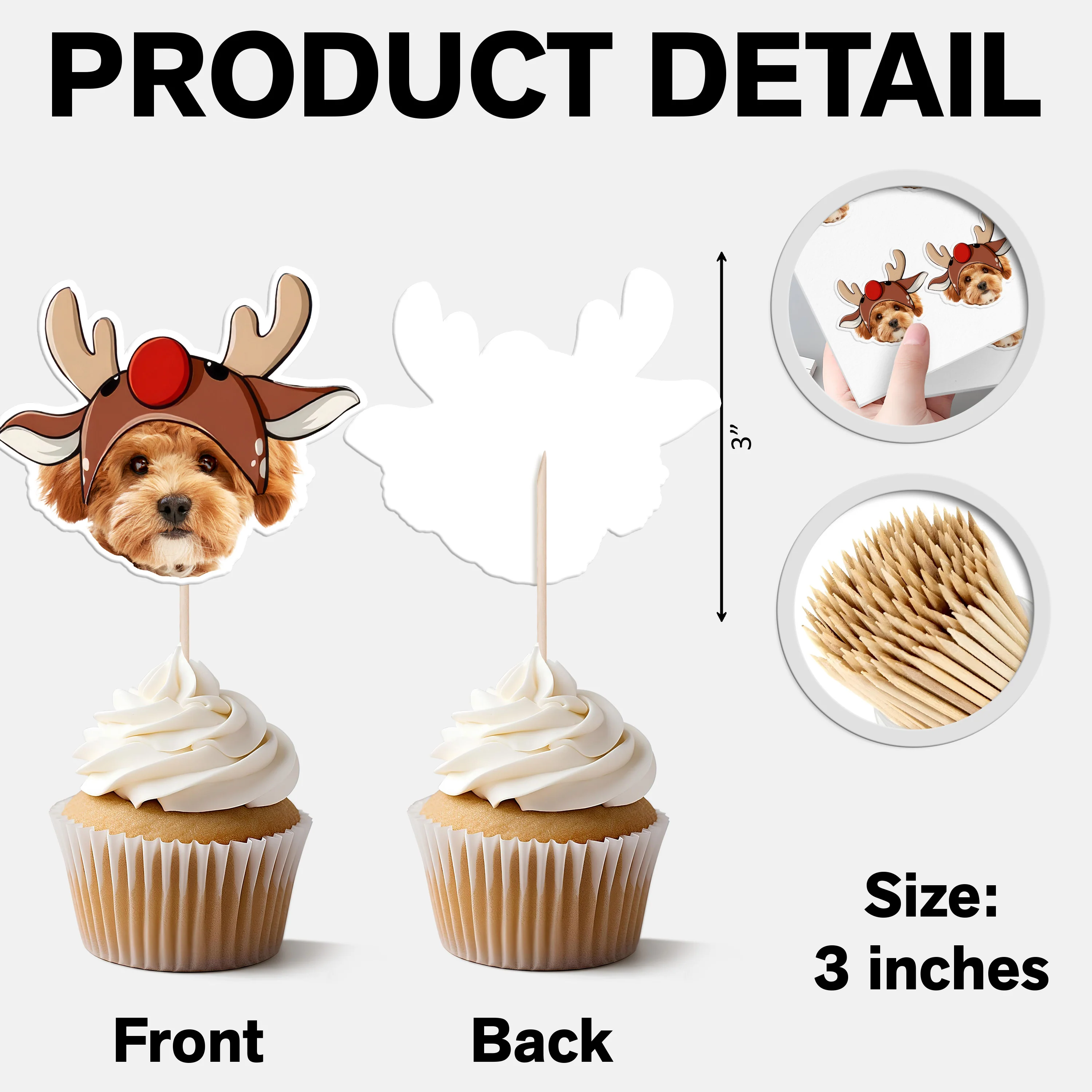 Custom Photo Cute Dog Cupcake Topper Christmas Gift For Dog Lovers TH10 894753 - Image 7