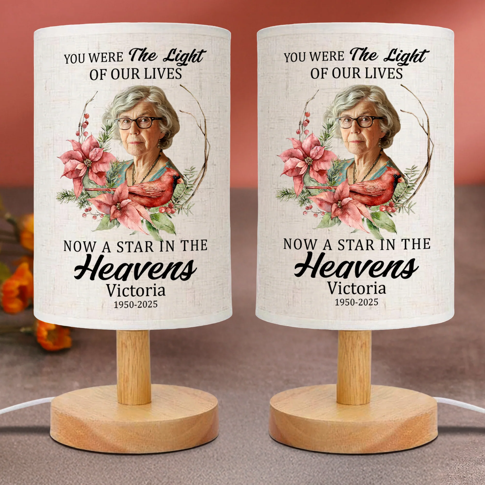 Custom Photo Dad Mom In Heaven Fabric Lamp TH10 892849 - Image 3