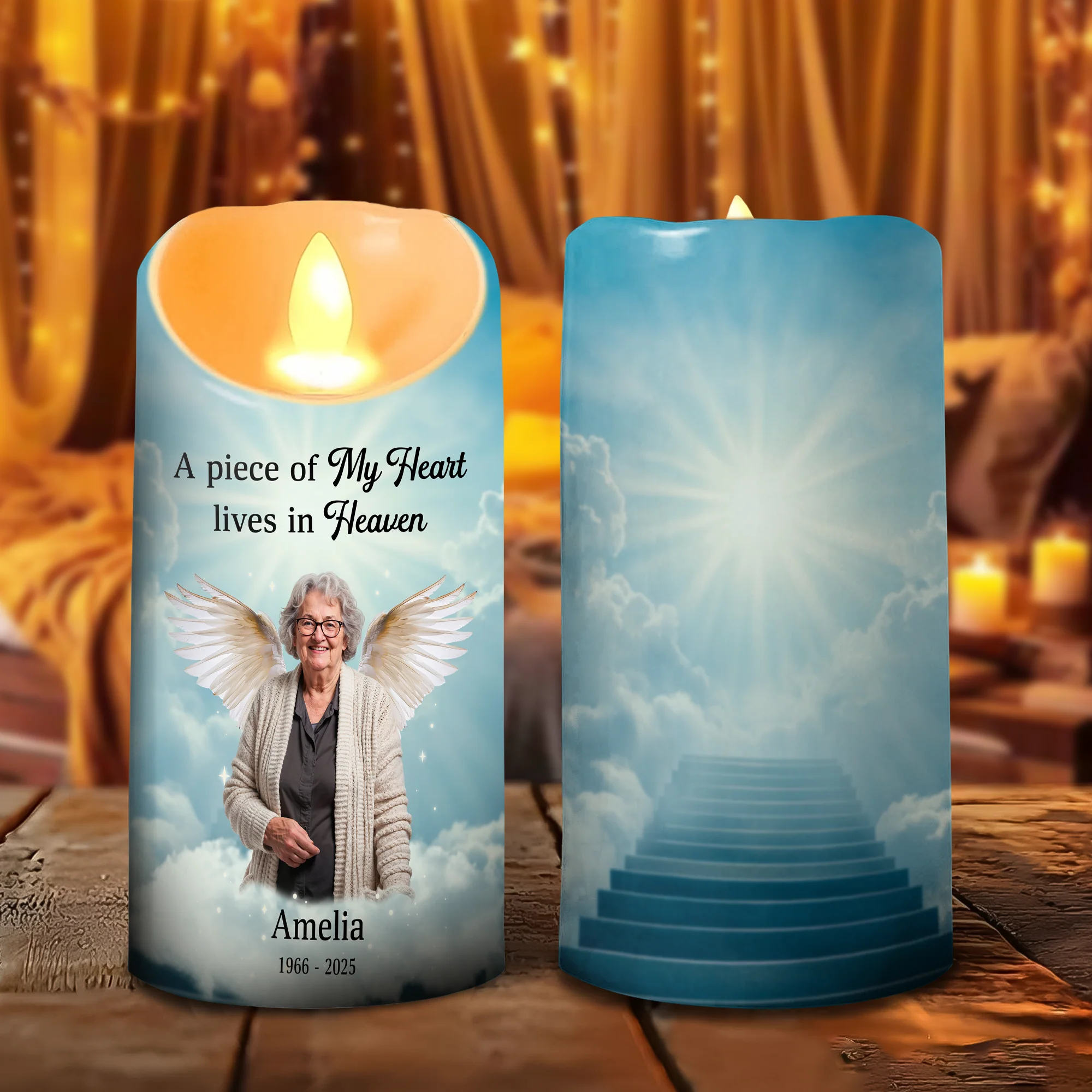 Custom Photo Dad Mom Memorial Personalized Sympathy Gift For Family Members LED Candle CH07 895398 - Image 3