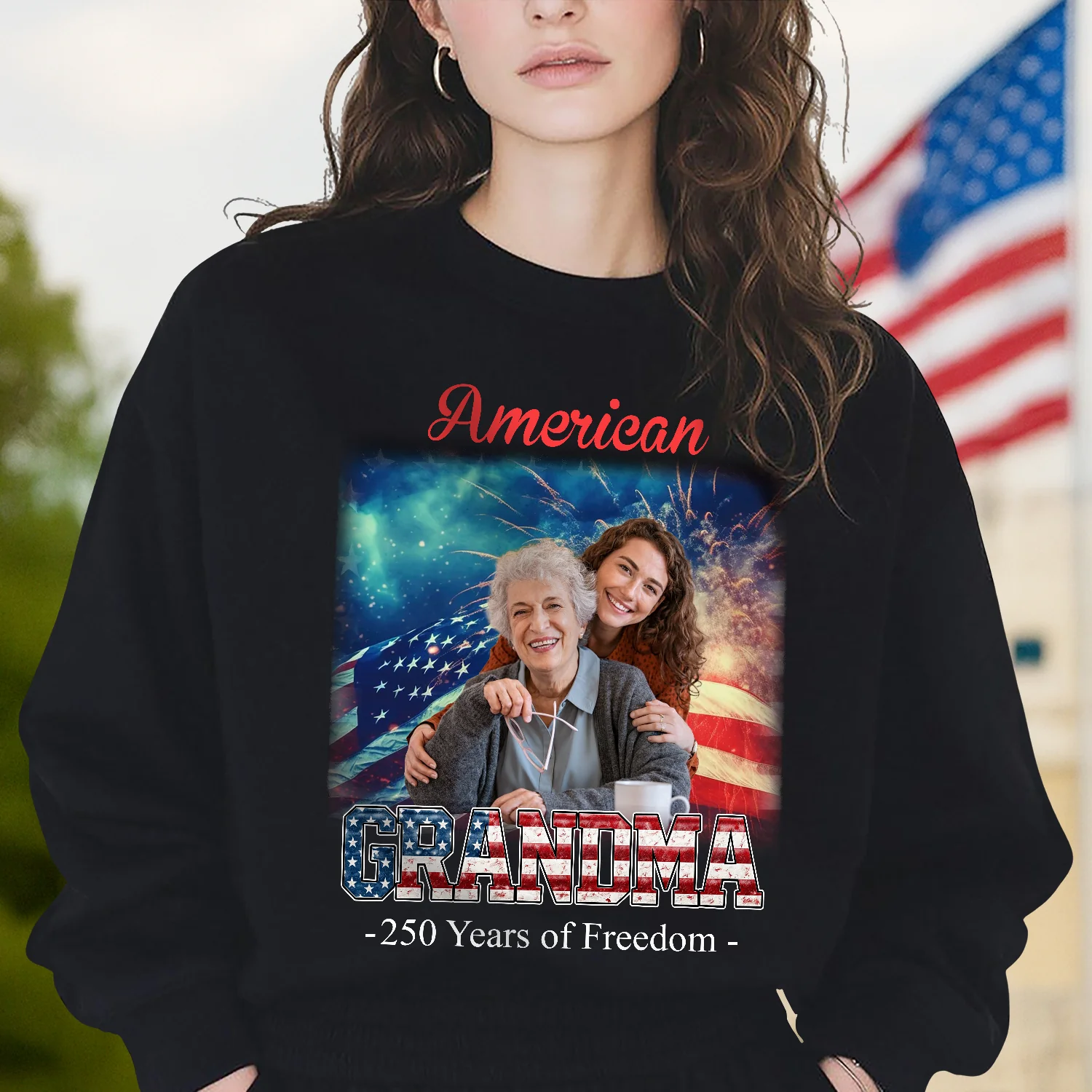 Custom Photo Dad Myth Legend USA 250th Anniversary Dark Shirt HO82 902126 - Image 4