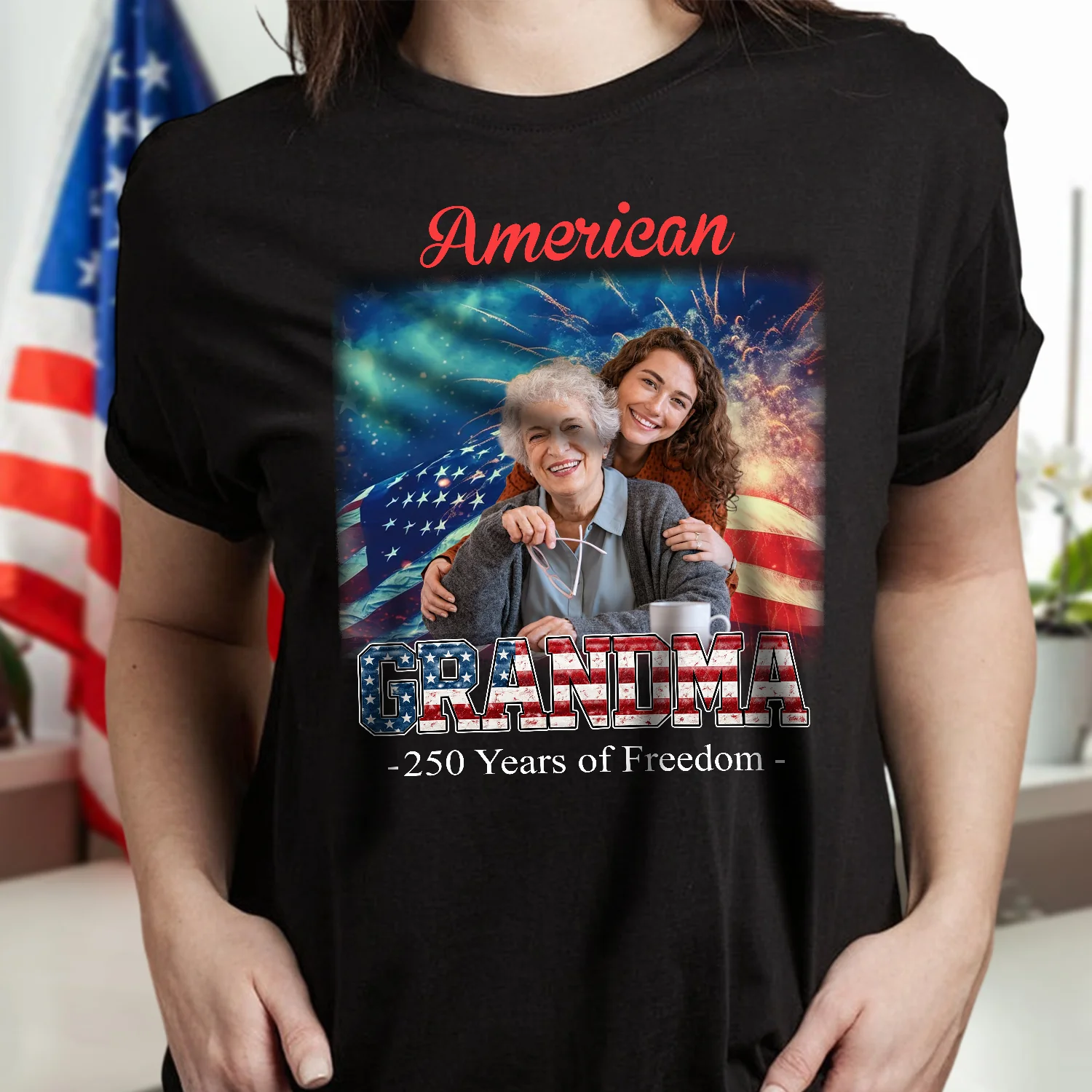 Custom Photo Dad Myth Legend USA 250th Anniversary Dark Shirt HO82 902126 - Image 5
