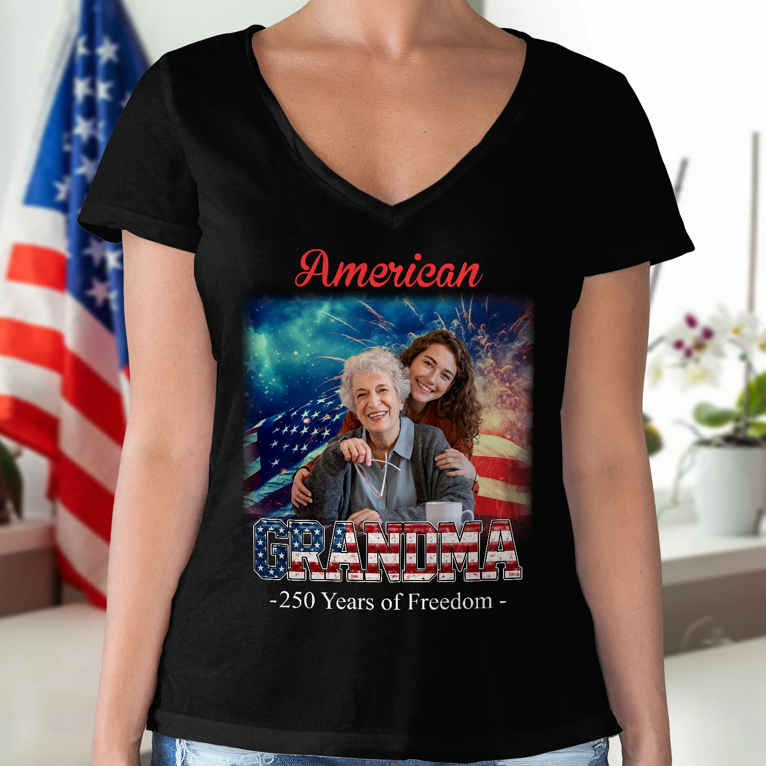 Custom Photo Dad Myth Legend USA 250th Anniversary Dark Shirt HO82 902126 - Image 7
