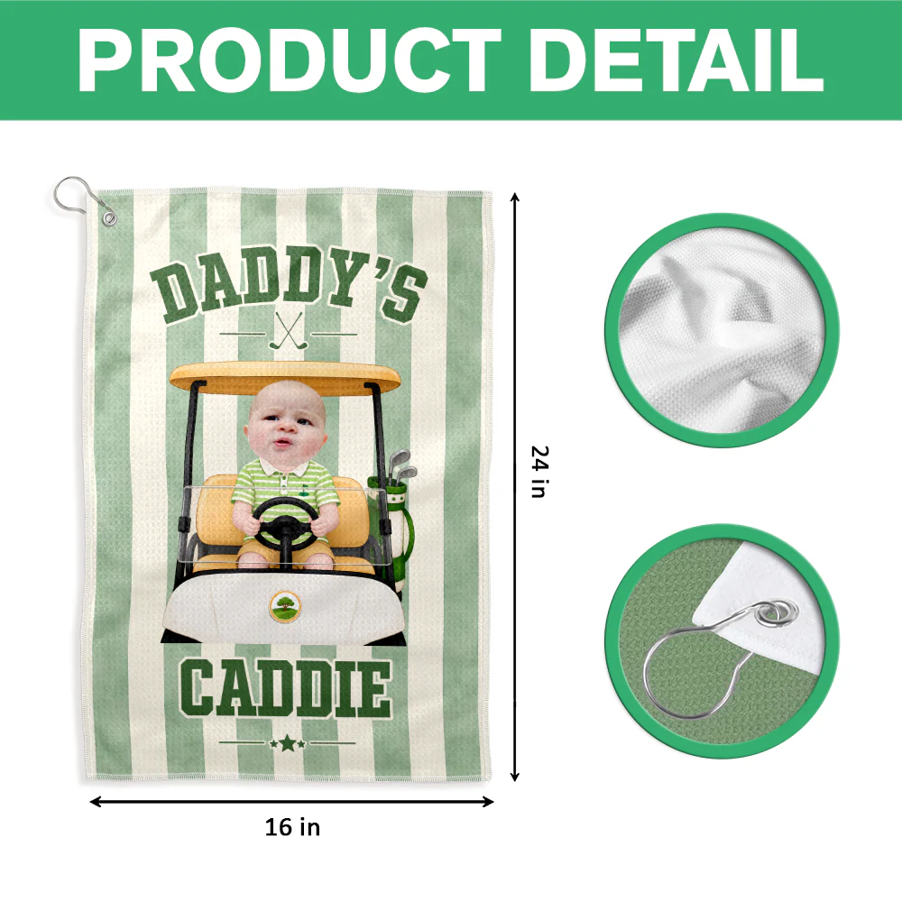 Custom Photo Daddy's Caddies Golf Towel Gift For Father's Day LM32 669081 - Image 7