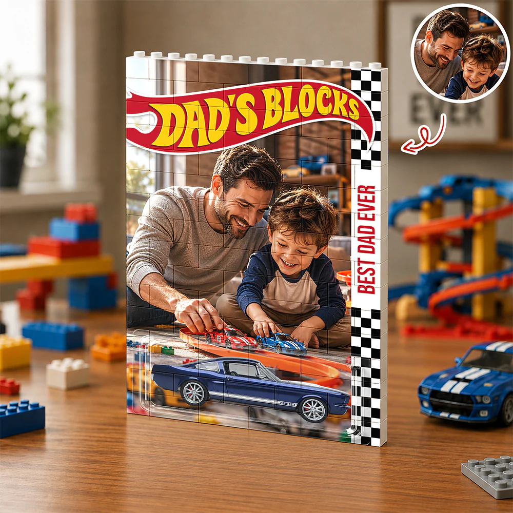 Custom Photo Dad's Blocks Personalized Building Brick Block Gift LM32 669327 - Image 2