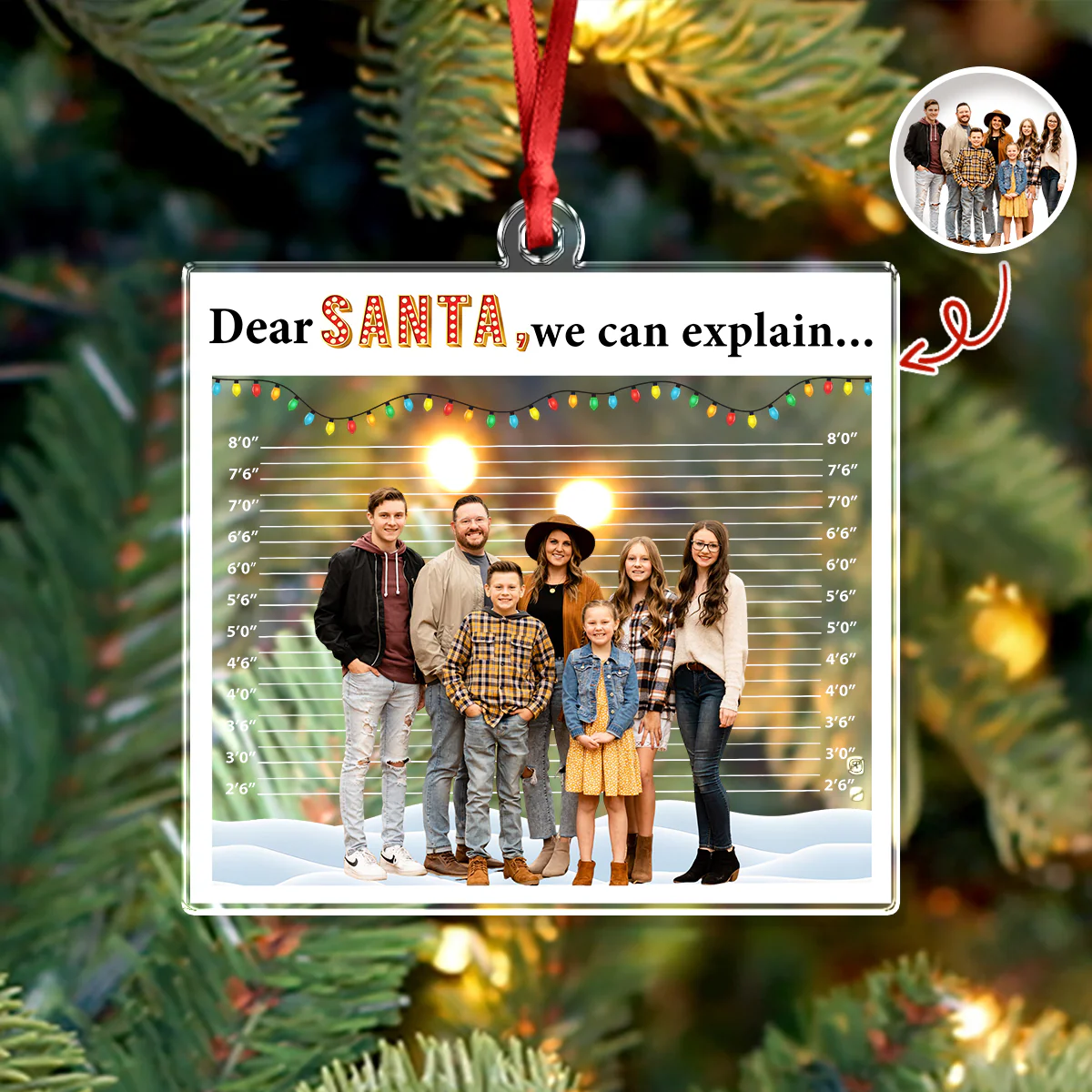 Custom Photo Dear Santa, We Can Explain - Personalized Acrylic Ornament Gift For For Family, Kids, Friends LM32 895789 - Image 3