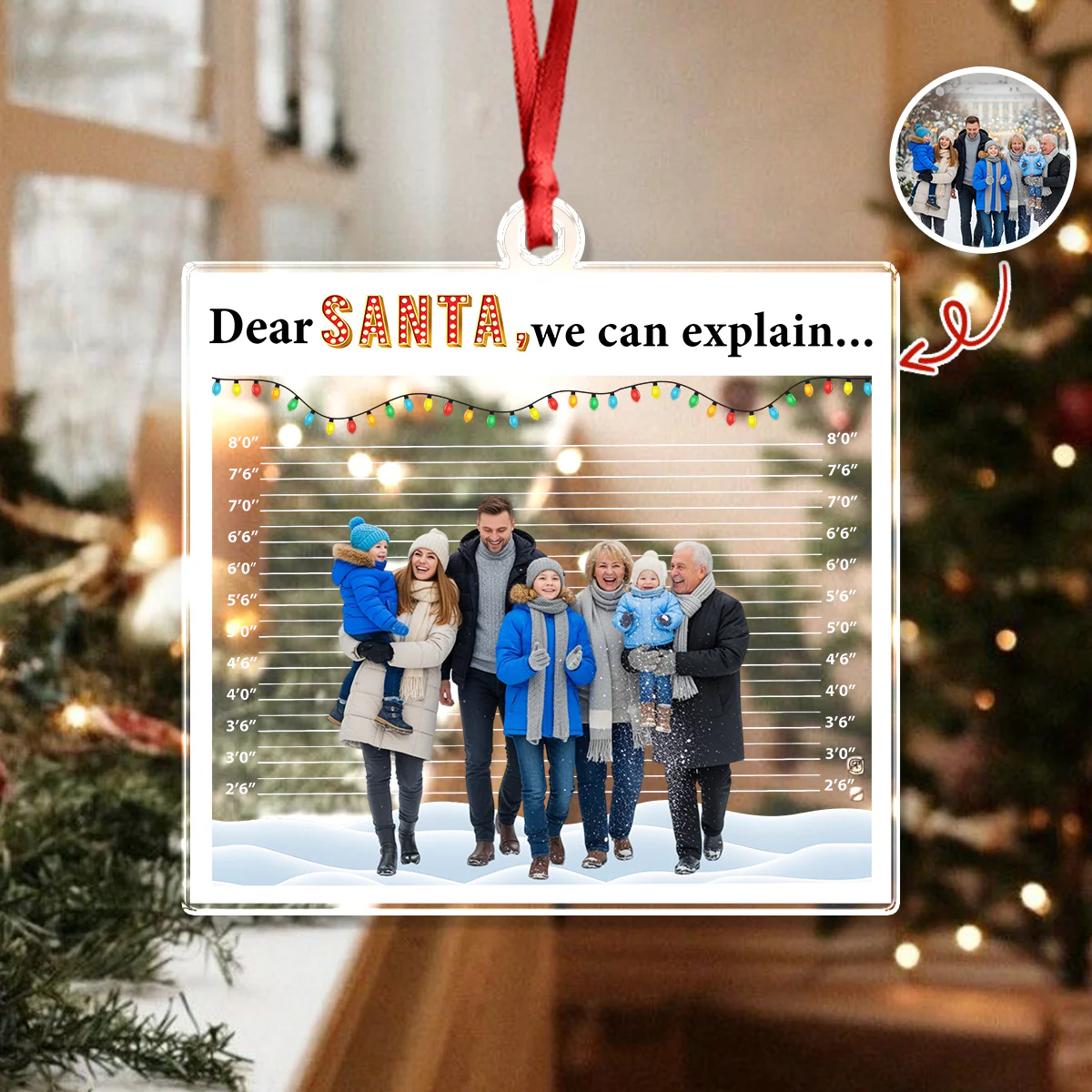 Custom Photo Dear Santa, We Can Explain - Personalized Acrylic Ornament Gift For For Family, Kids, Friends LM32 895789 - Image 4