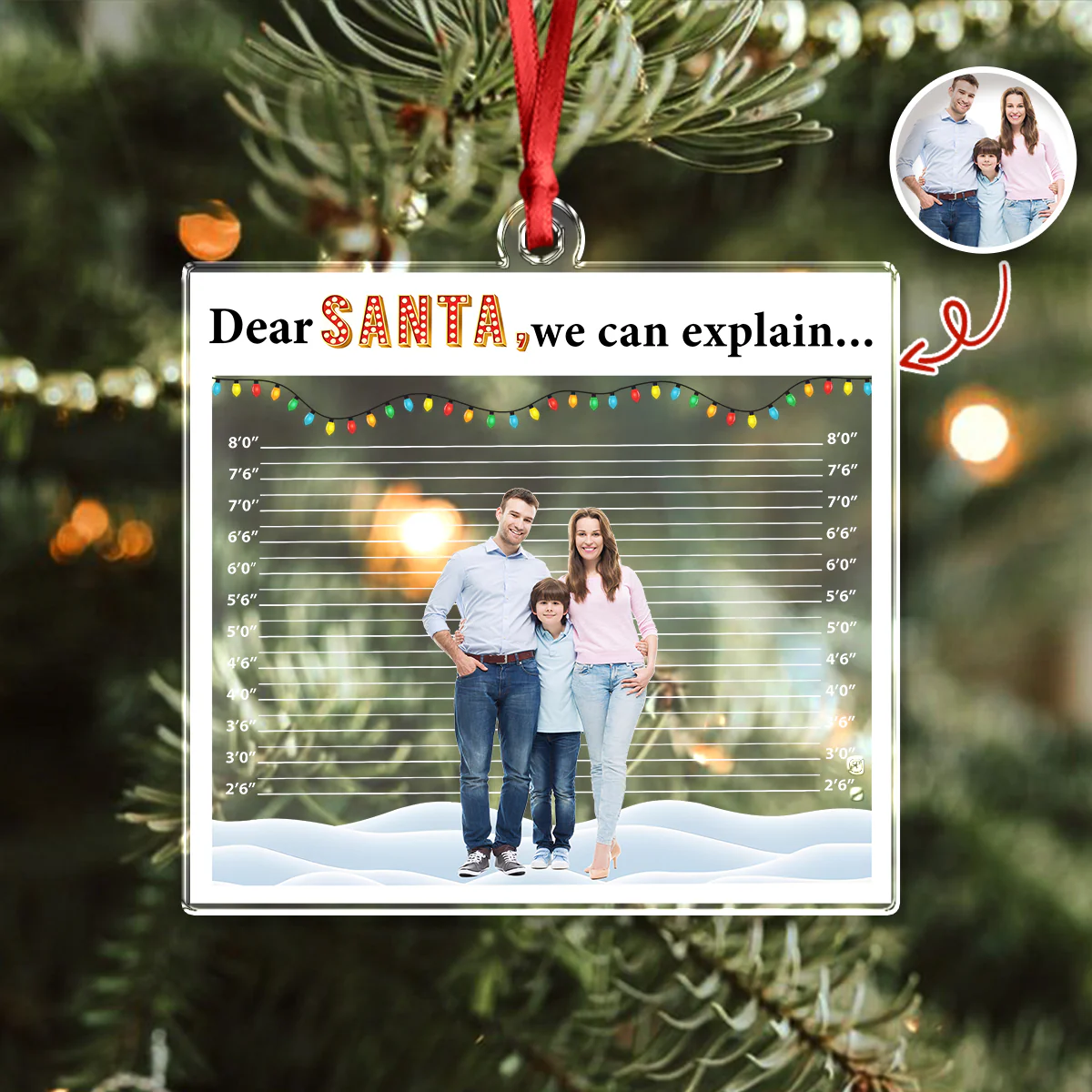 Custom Photo Dear Santa, We Can Explain - Personalized Acrylic Ornament Gift For For Family, Kids, Friends LM32 895789 - Image 5