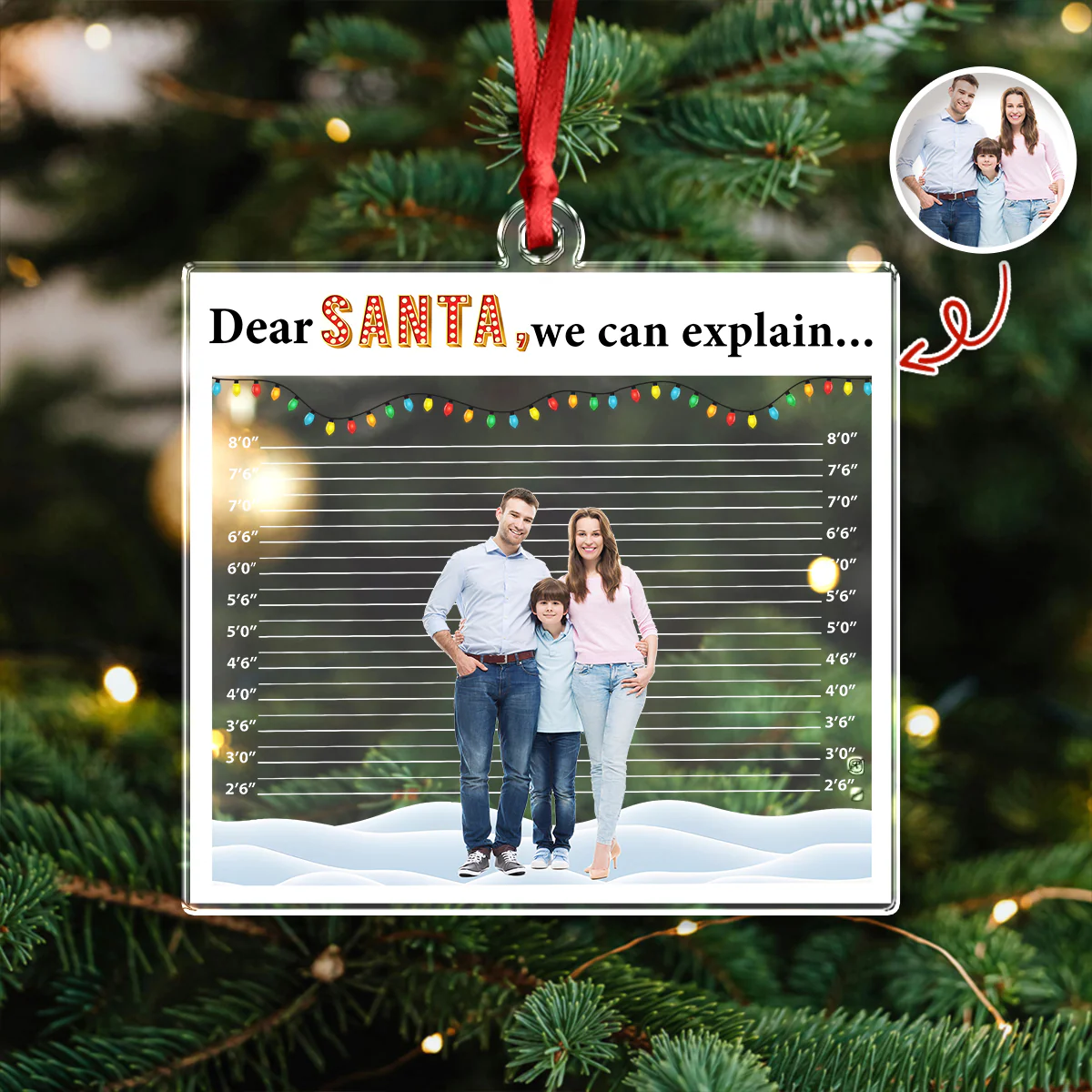 Custom Photo Dear Santa, We Can Explain - Personalized Acrylic Ornament Gift For For Family, Kids, Friends LM32 895789 - Image 6