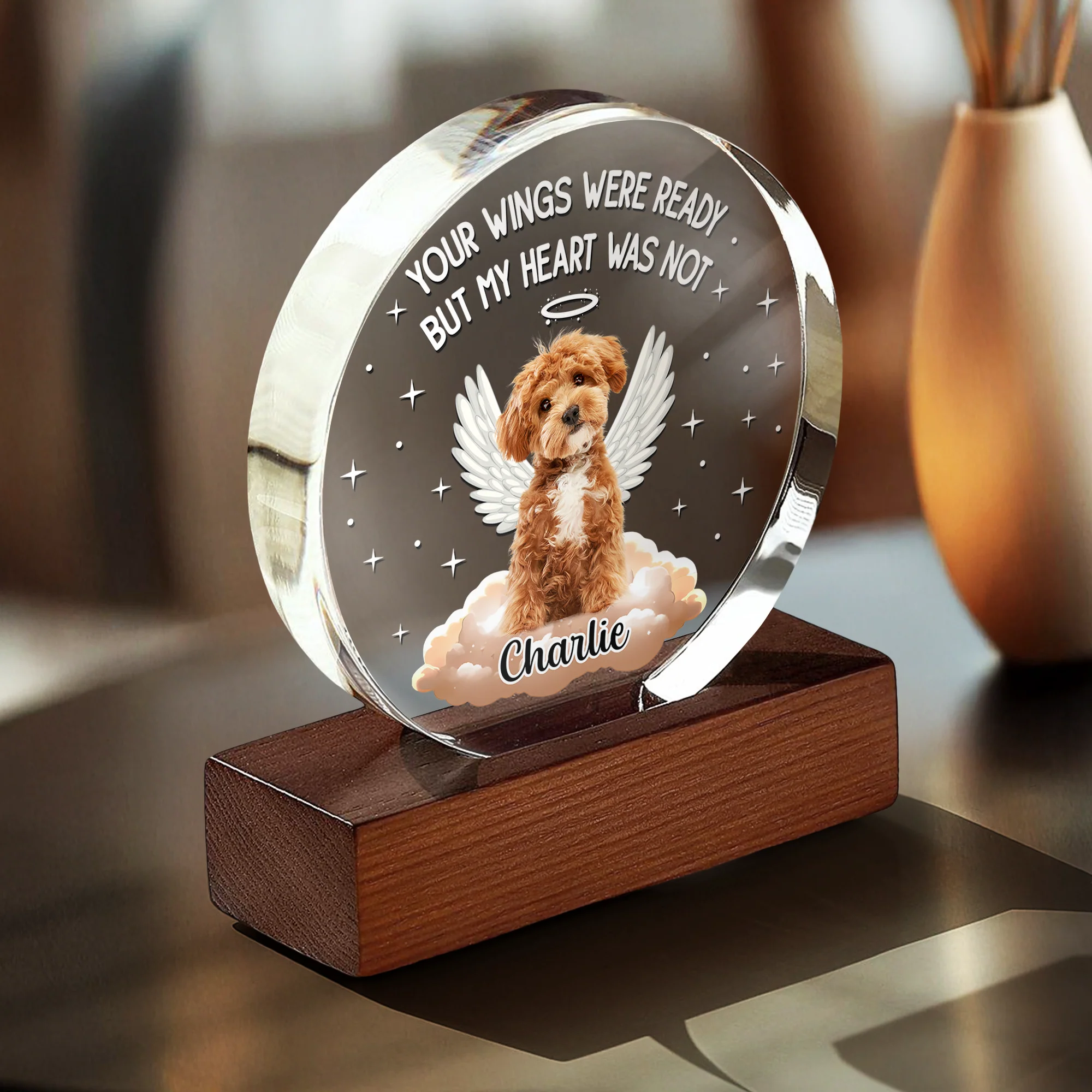 Custom Photo Dog Cat Once By My Side Forever In My Heart Round Acrylic Frame Block HA75 892782 - Image 4