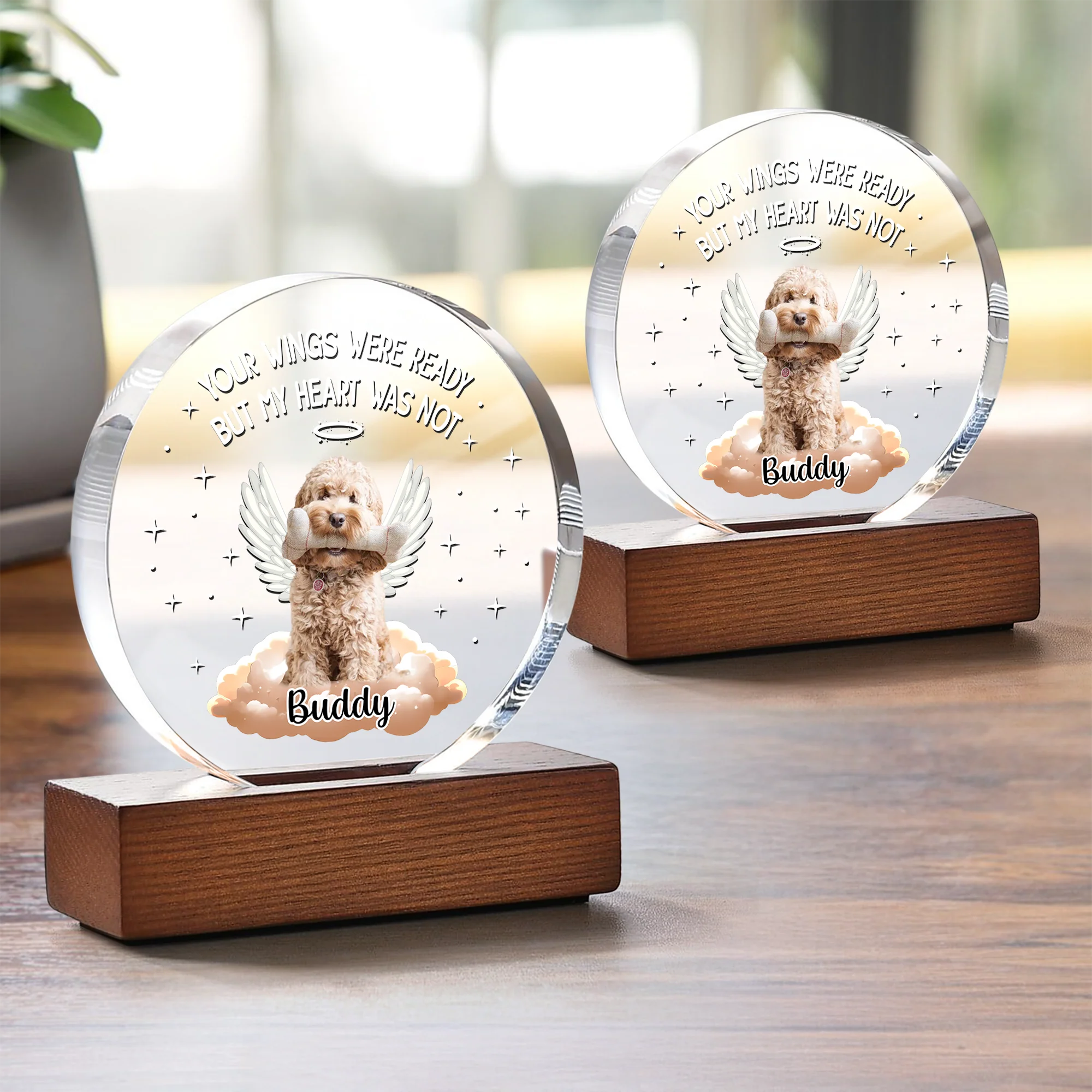 Custom Photo Dog Cat Once By My Side Forever In My Heart Round Acrylic Frame Block HA75 892782 - Image 5