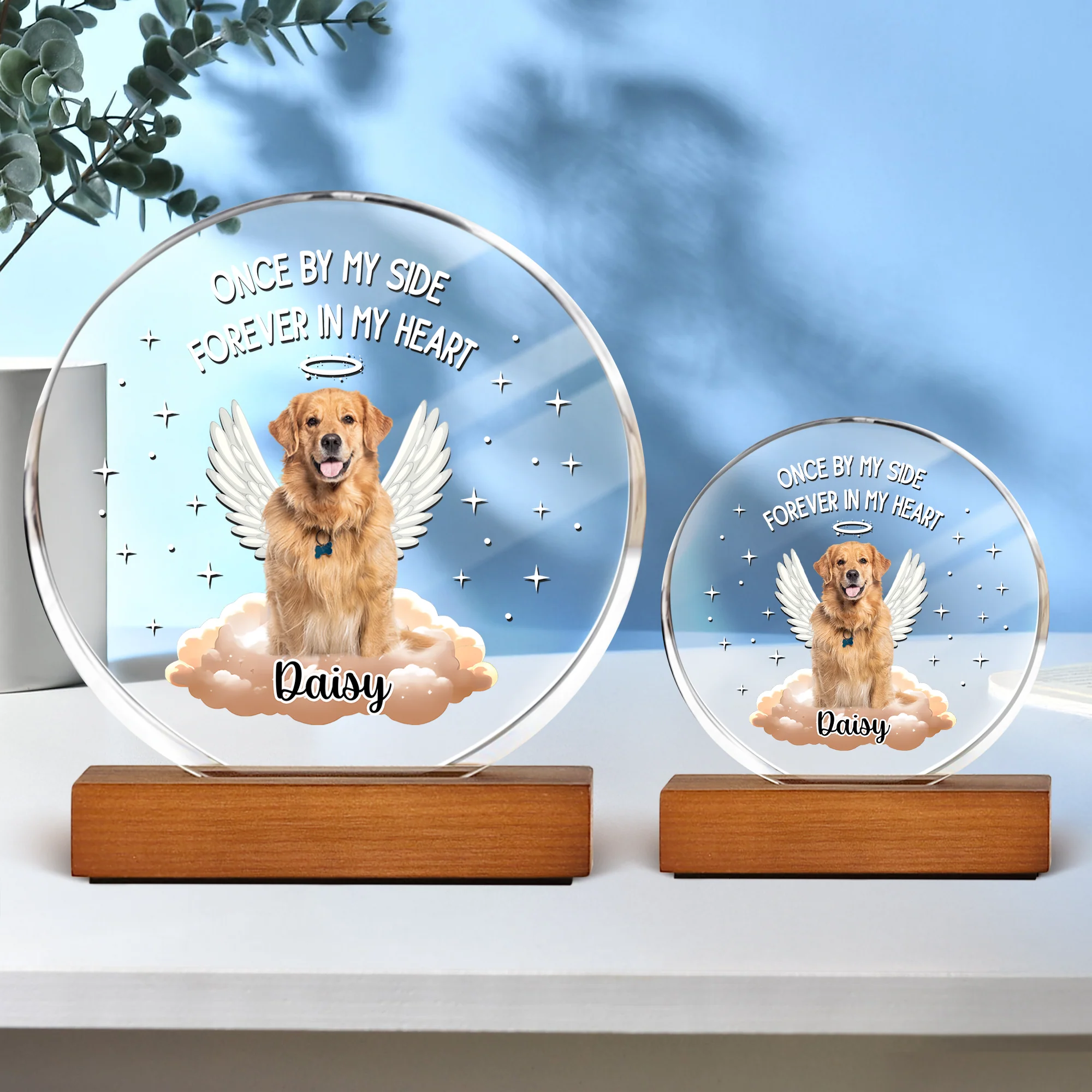 Custom Photo Dog Cat Once By My Side Forever In My Heart Round Acrylic Frame Block HA75 892782 - Image 6