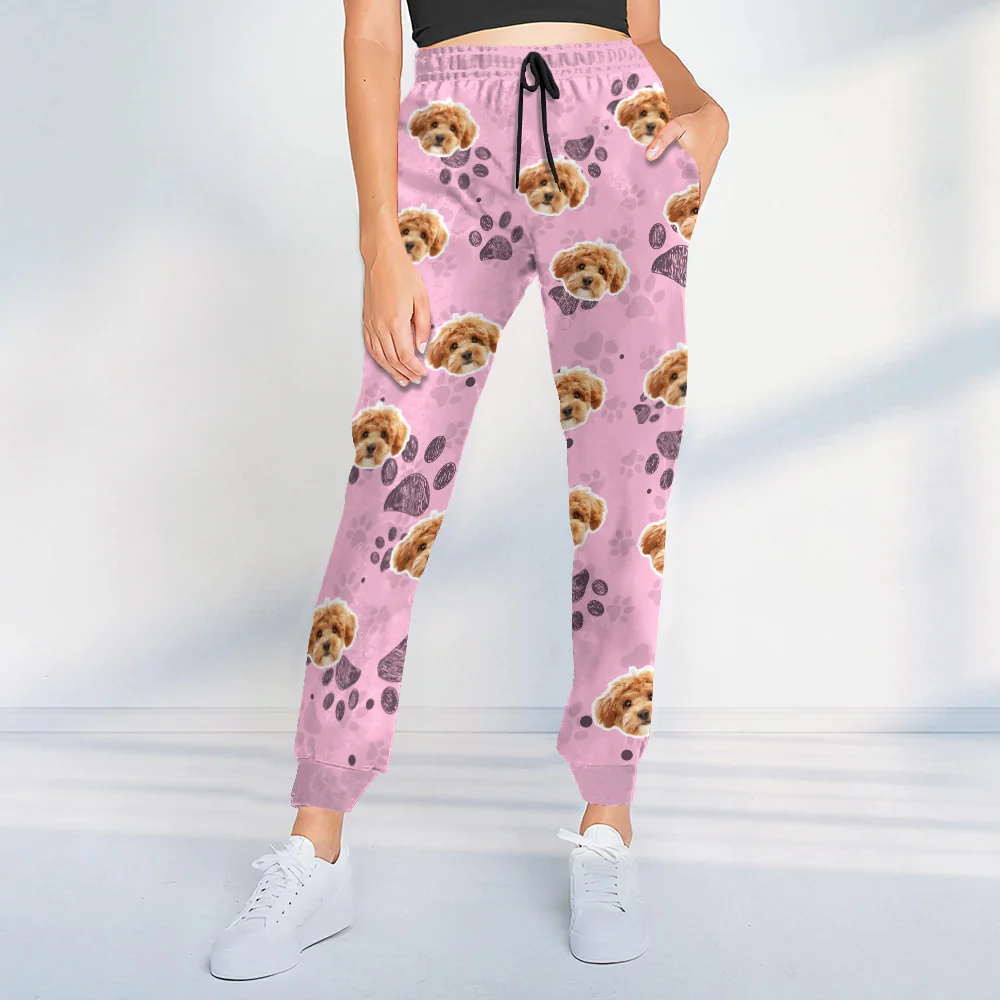 Custom Photo Dog Cat Paw Pattern Sweatpants HA75 892612 - Image 2