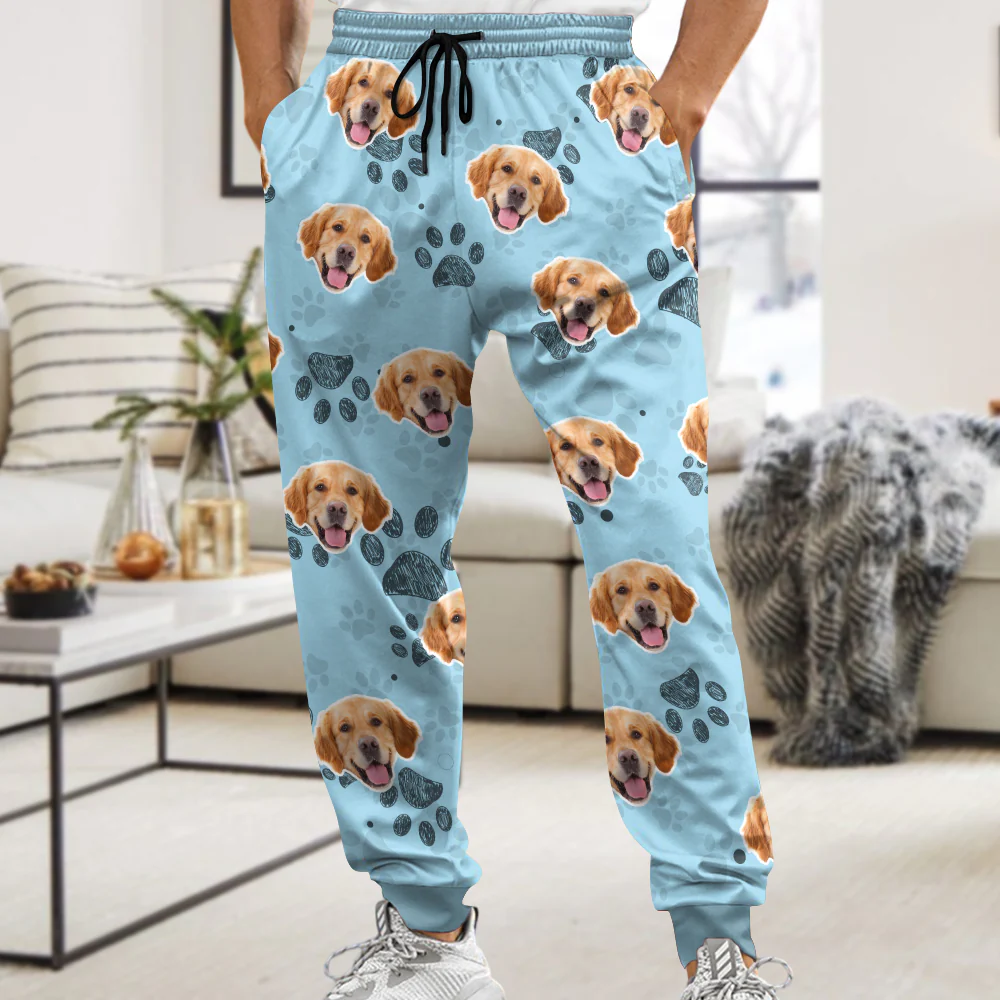 Custom Photo Dog Cat Paw Pattern Sweatpants HA75 892612 - Image 4