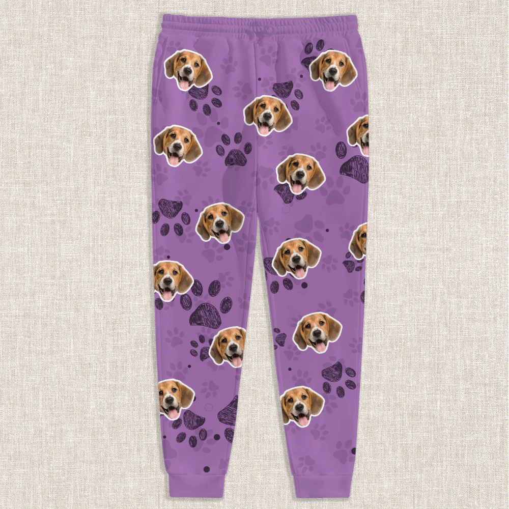 Custom Photo Dog Cat Paw Pattern Sweatpants HA75 892612 - Image 5