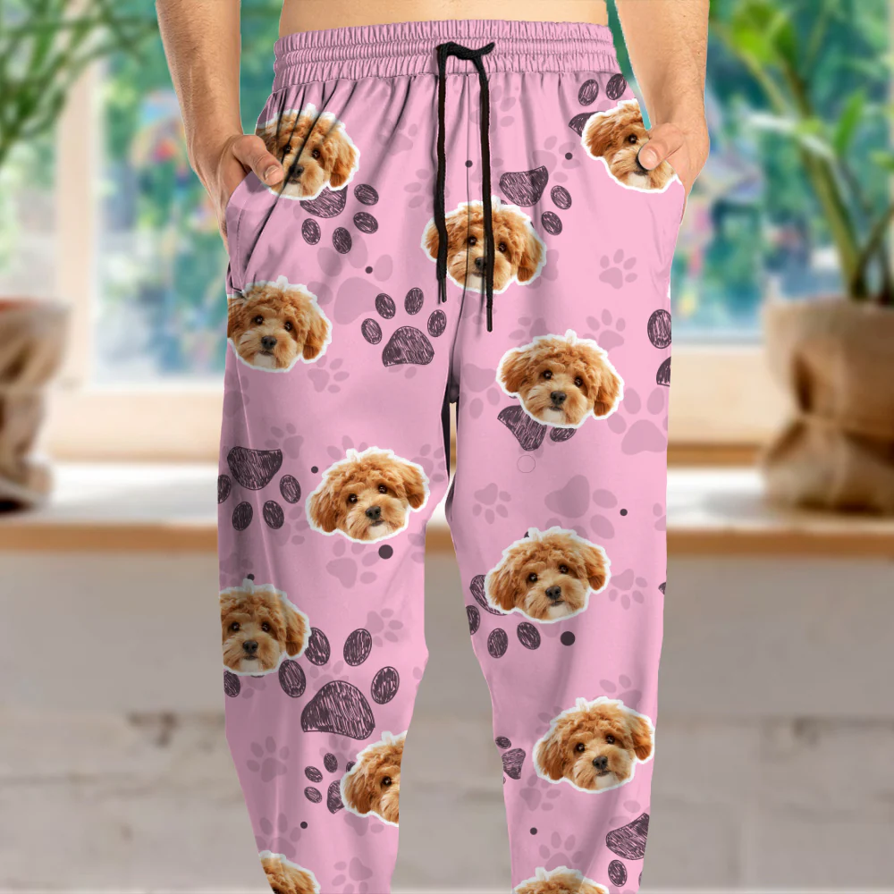 Custom Photo Dog Cat Paw Pattern Sweatpants HA75 892612 - Image 6