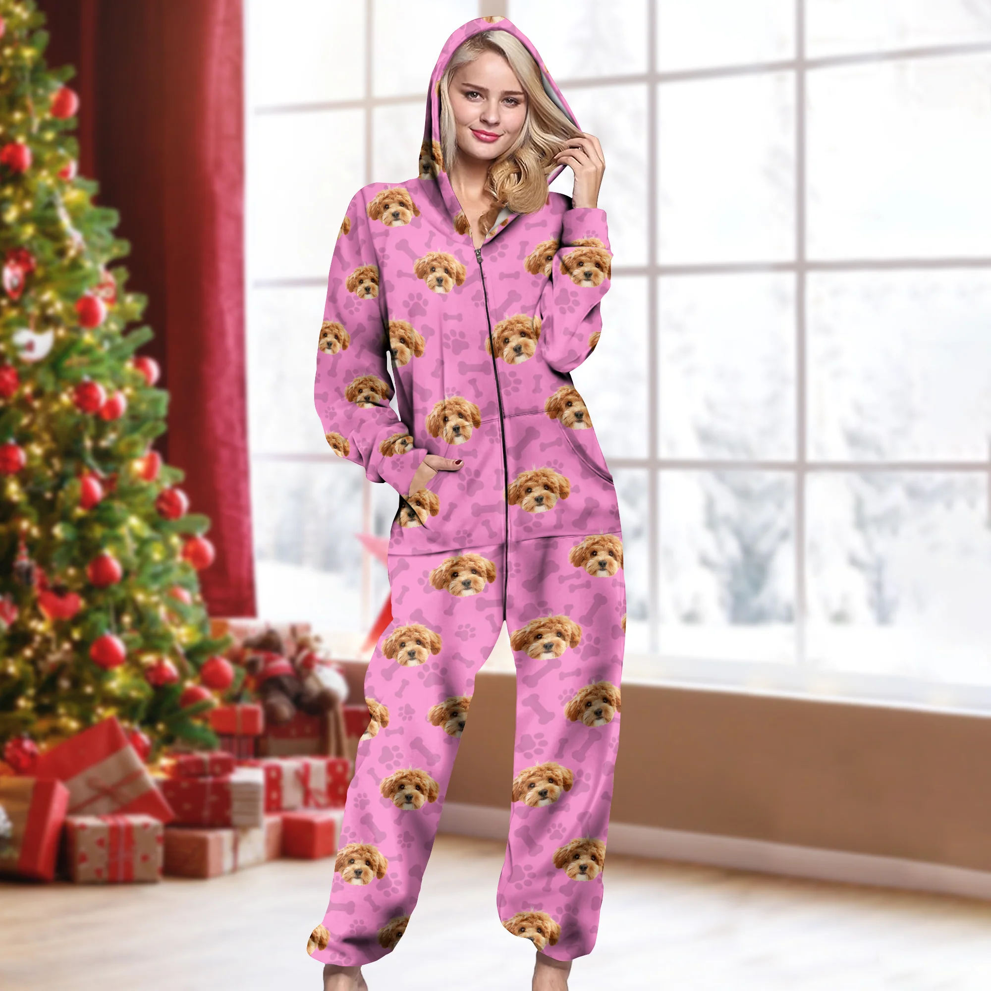 Custom Photo Dog Cat With Paw Onesie Pajamas HO82 894322 - Image 2