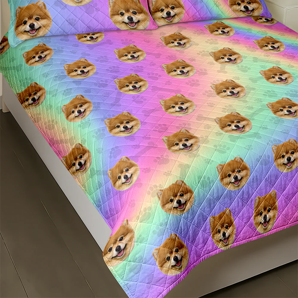 Custom Photo Dog Cat With Paw Quilt Bedding Set HO82 900714 - Image 12