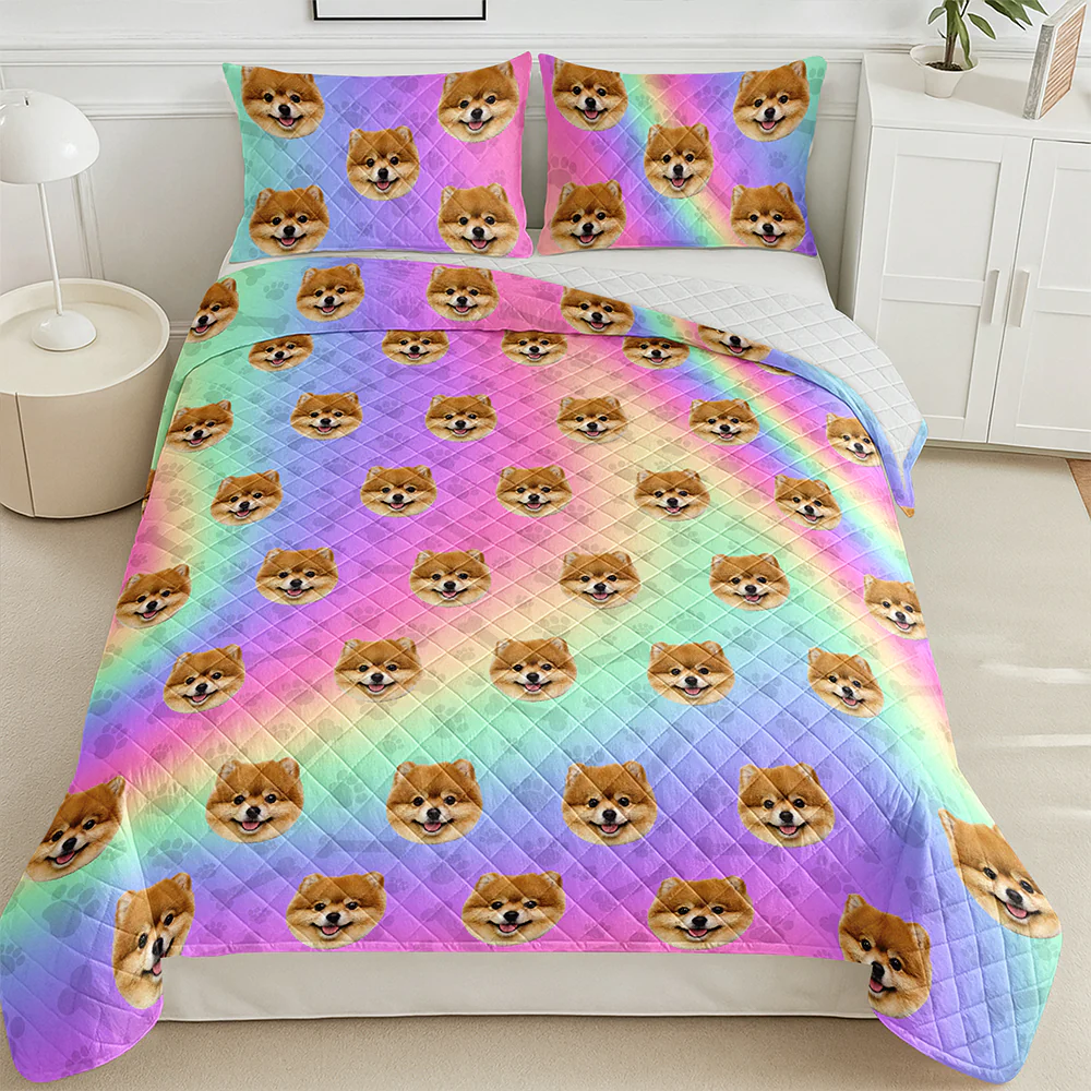 Custom Photo Dog Cat With Paw Quilt Bedding Set HO82 900714 - Image 13