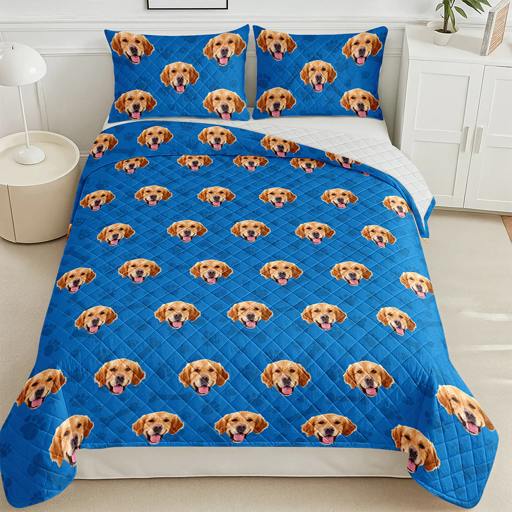 Custom Photo Dog Cat With Paw Quilt Bedding Set HO82 900714 - Image 14
