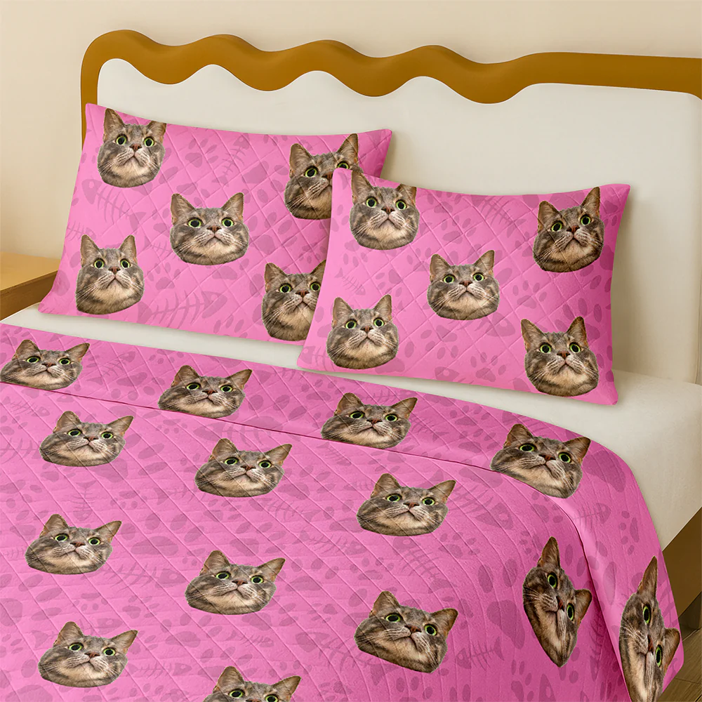 Custom Photo Dog Cat With Paw Quilt Bedding Set HO82 900714 - Image 4