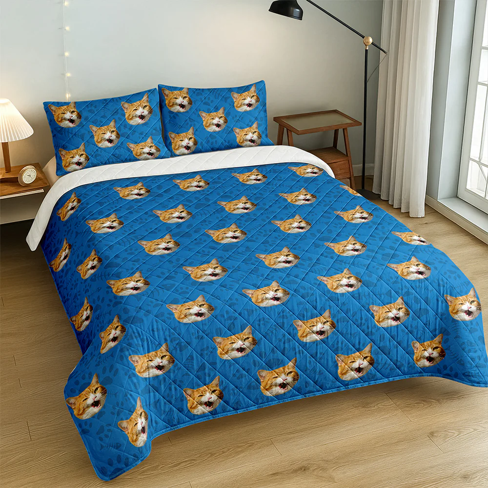 Custom Photo Dog Cat With Paw Quilt Bedding Set HO82 900714 - Image 9
