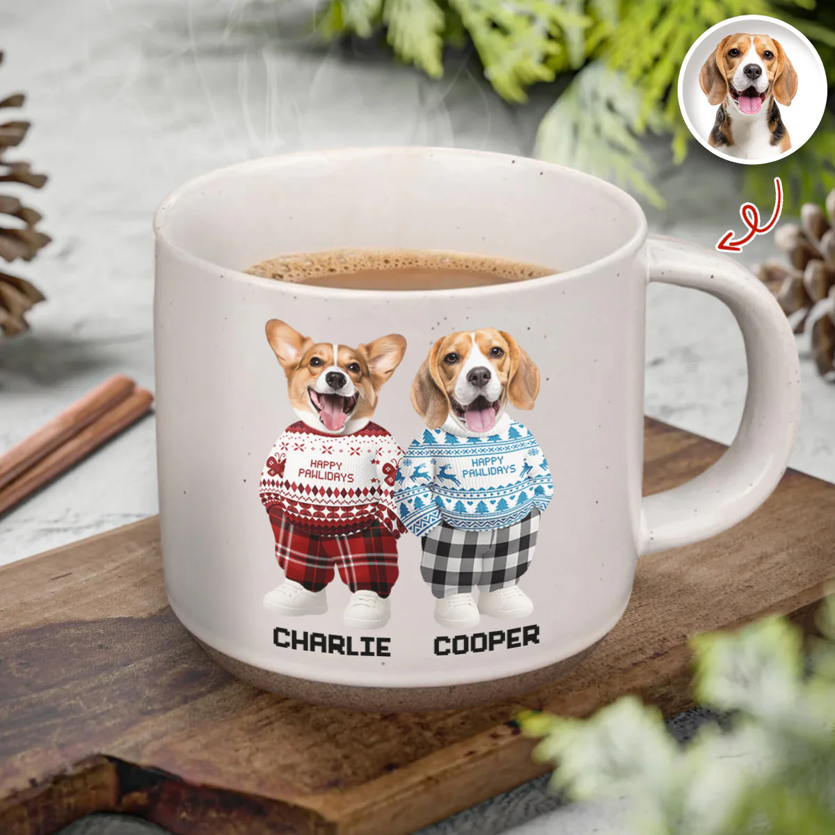 Custom Photo Dog Cat Xmas Clothes Christmas Pottery Mug For Dog Cat Lovers CH07 899316 - Image 3